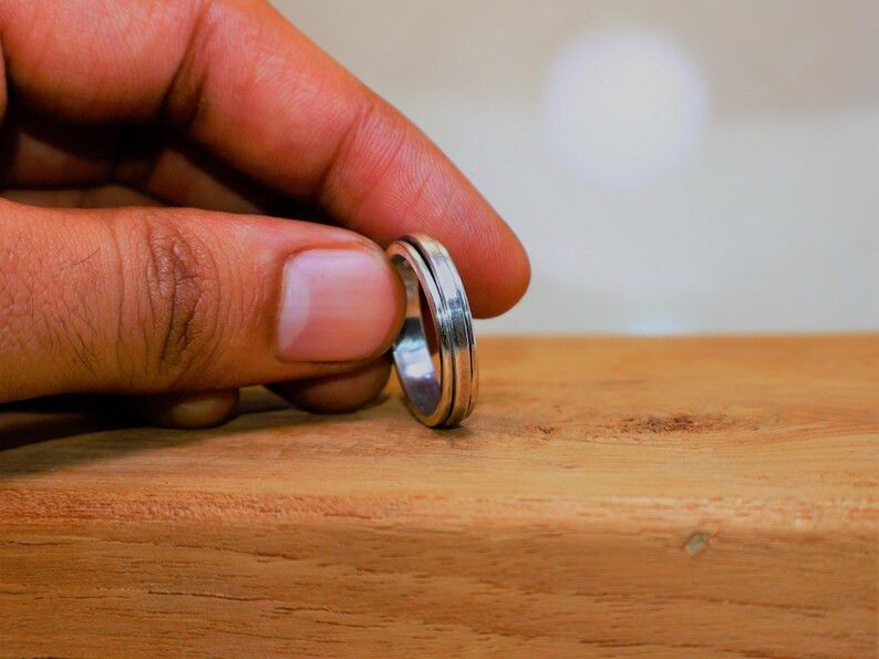 Handmade Spinner Band Ring, Sterling Silver Handmade Boho Jewelry, Size ONE SIZE - 6 Thumbnail