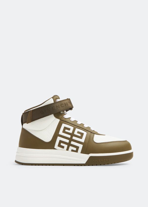 Givenchy o1w1db10325 4G High Top Sneakers in Khaki White Size US 8 / EU 41 - 1 Thumbnail
