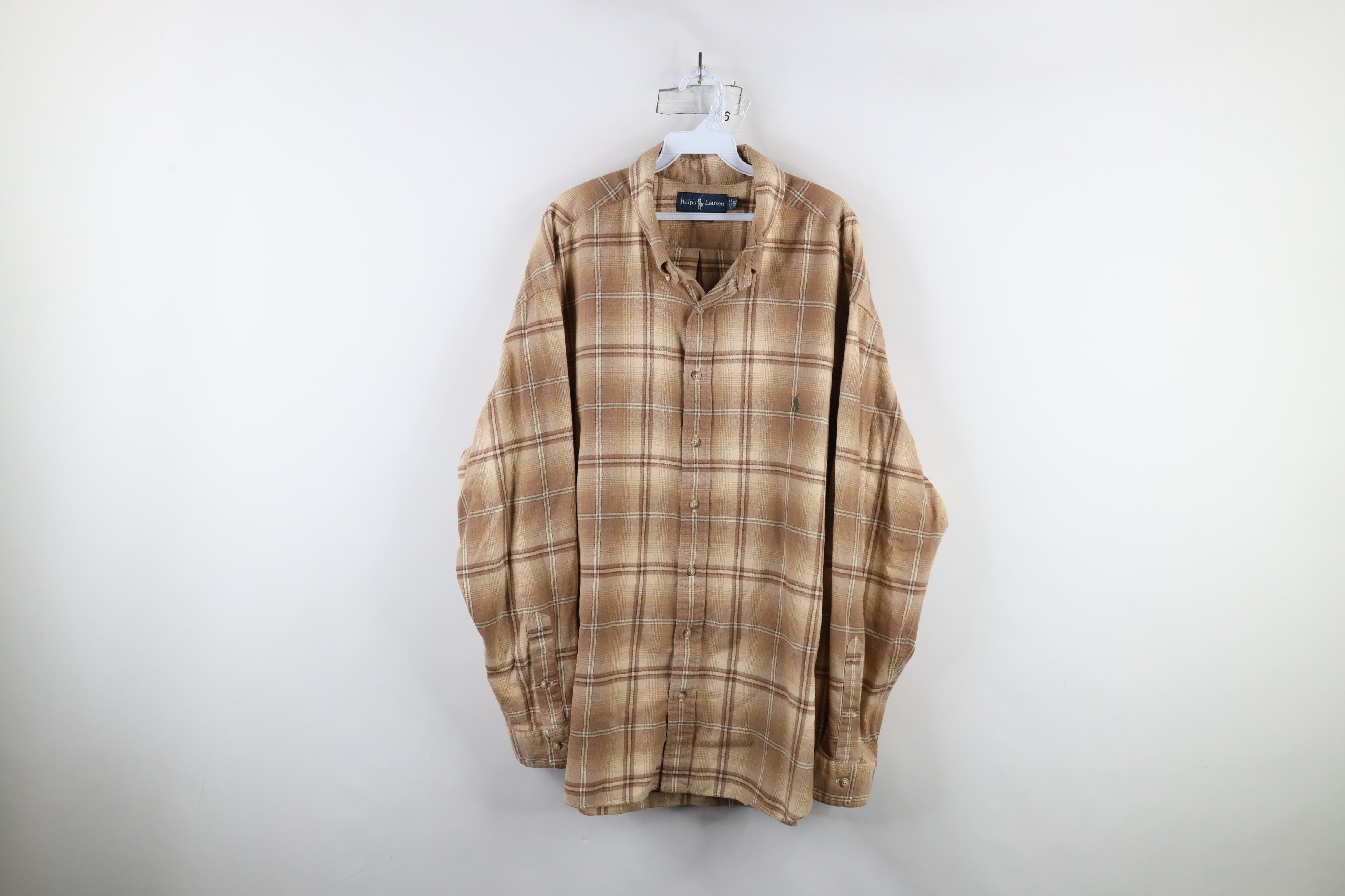 Ralph Lauren × Vintage Vintage 90s Ralph Lauren Flannel Collared Button Down Shirt Size US XXL / EU 58 / 5 - 1 Thumbnail