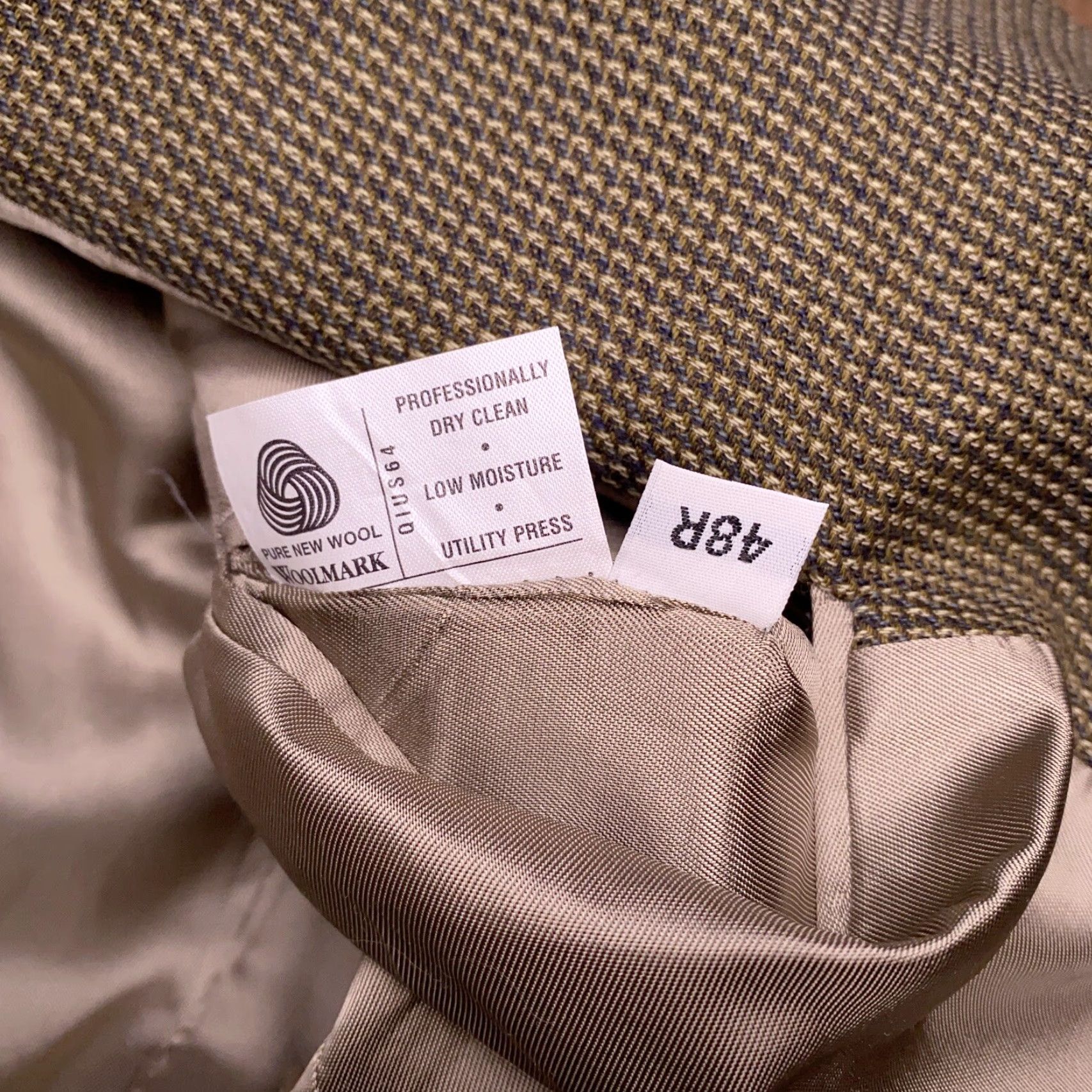 Hart Schaffner Marx VINTAGE Hart Schaffner Marx Blazer Mens 48R Brown Wool Tweed Notch Lapel 2-Button Single-Breasted Sport Coat Geometric Chest 52 Regular Size 48R - 5 Thumbnail