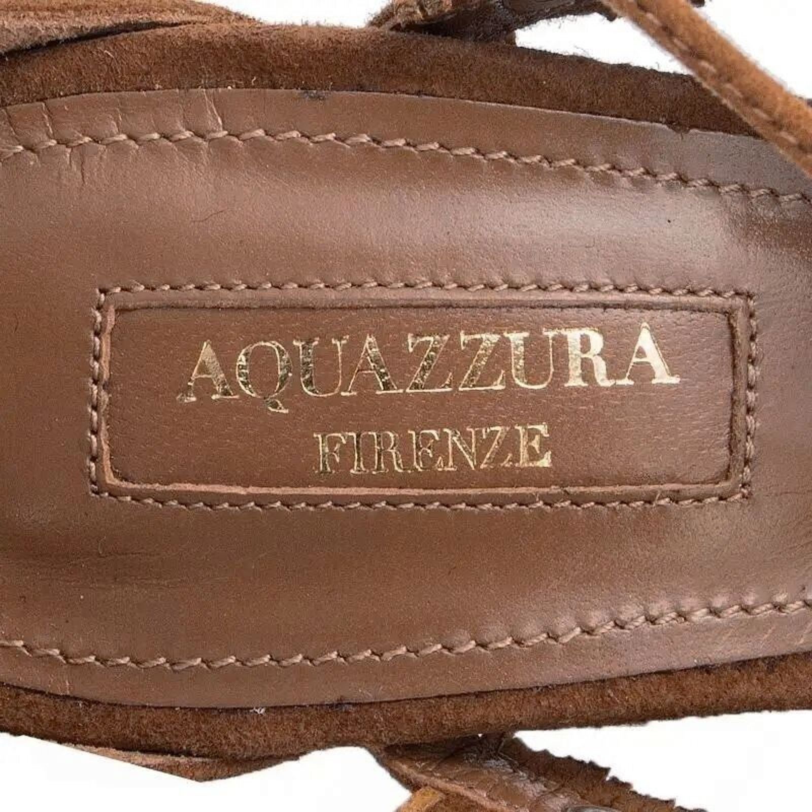 Aquazzura D0 AQUAZZURA FIRENZE Tulum Cognac Suede Sandals Sz 39 $930 Size US 9 / IT 39 - 8 Thumbnail