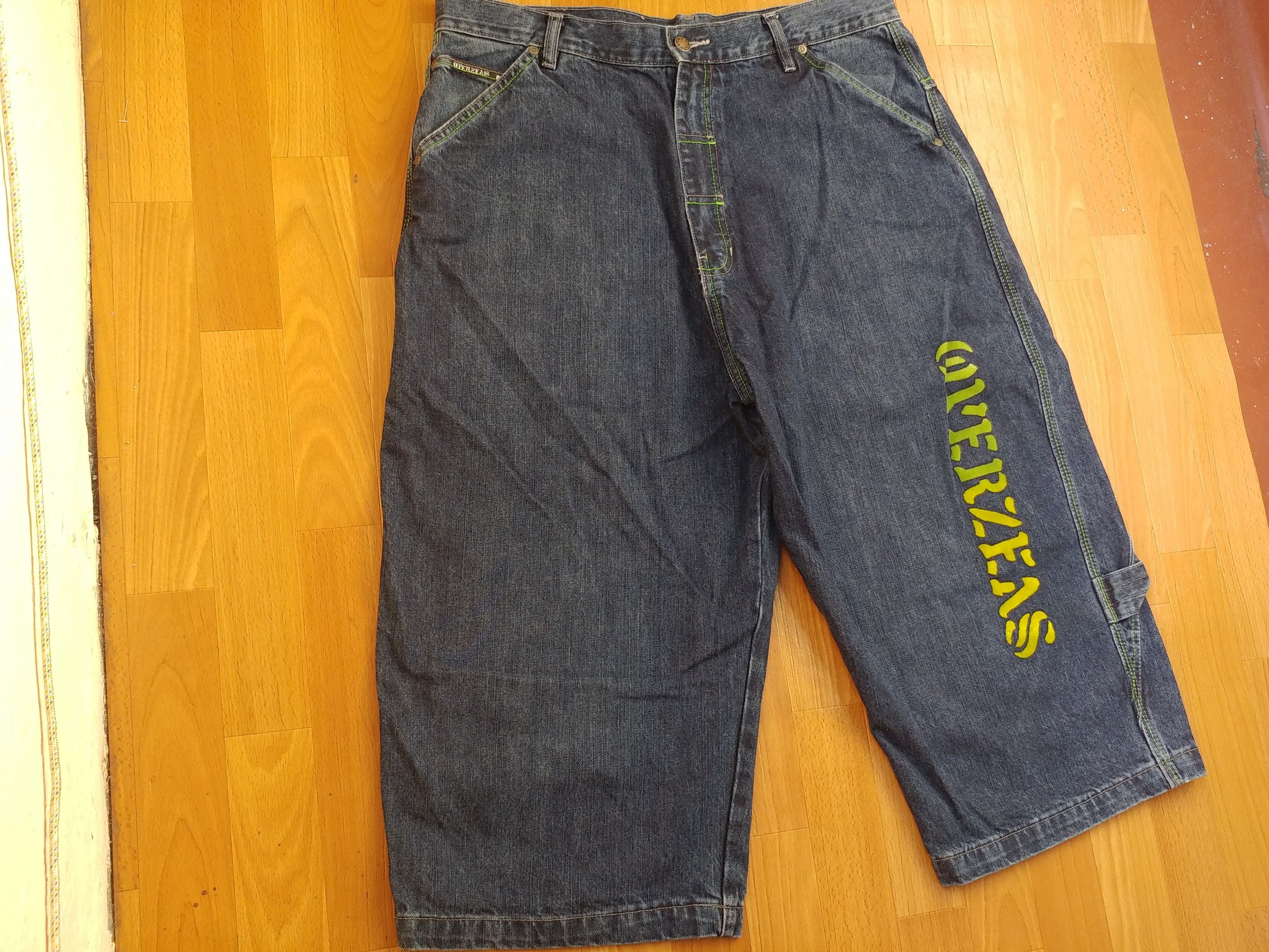 Vintage Overseas jeans shorts, vintage denim hip hop, 90s, size W 34 Size US 34 / EU 50 - 9 Thumbnail