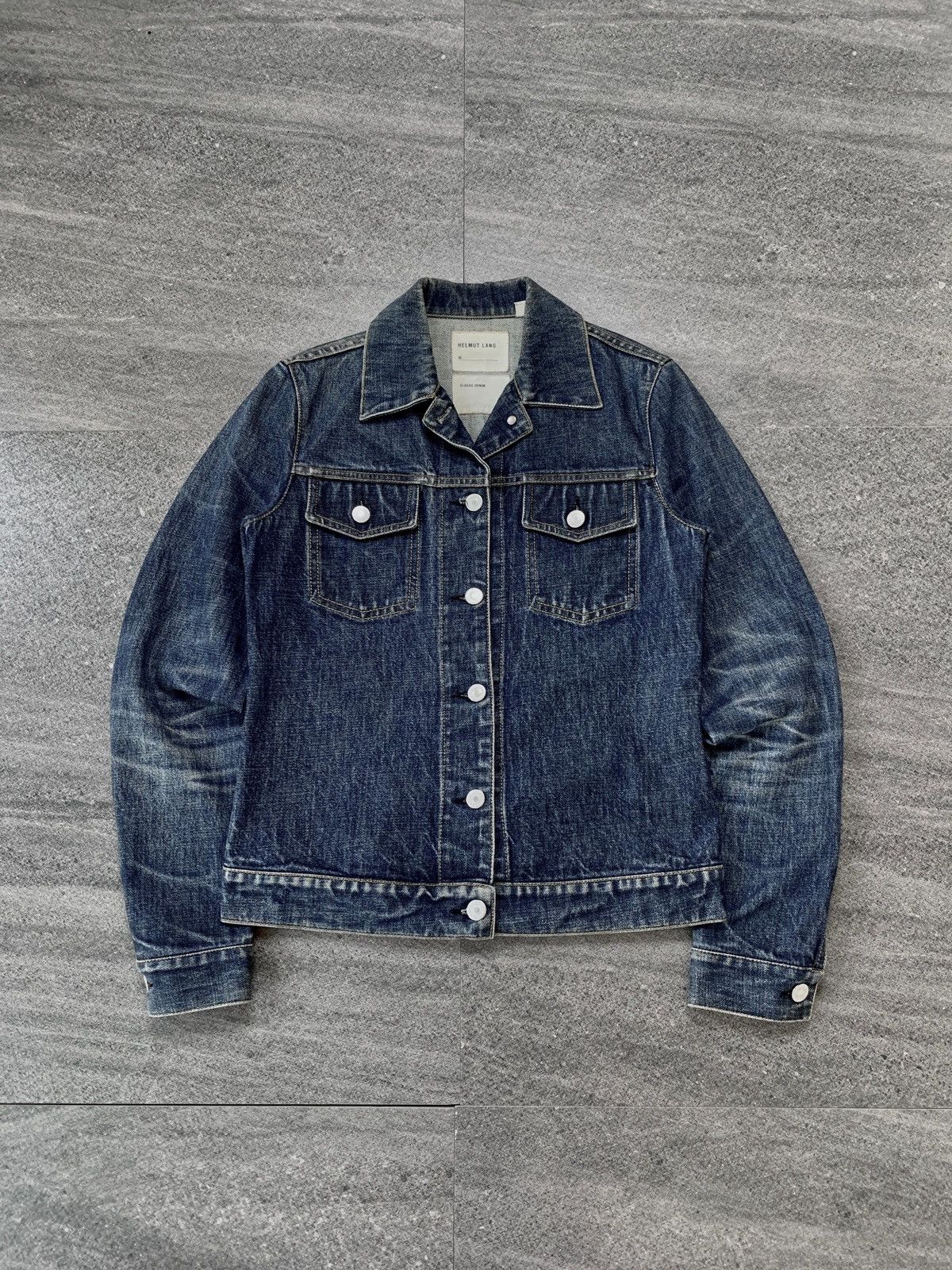 Helmut Lang 2000s Indigo Washed Denim Trucker Jacket Size US S / EU 44-46 / 1 - 2 Thumbnail