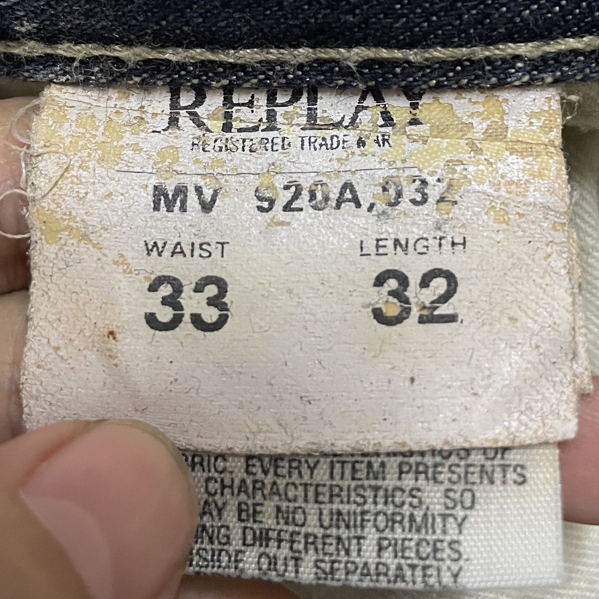 Replay Rare Design Vintage Brand Replay Distressed Jeans 1990s Size US 33 - 11 Thumbnail