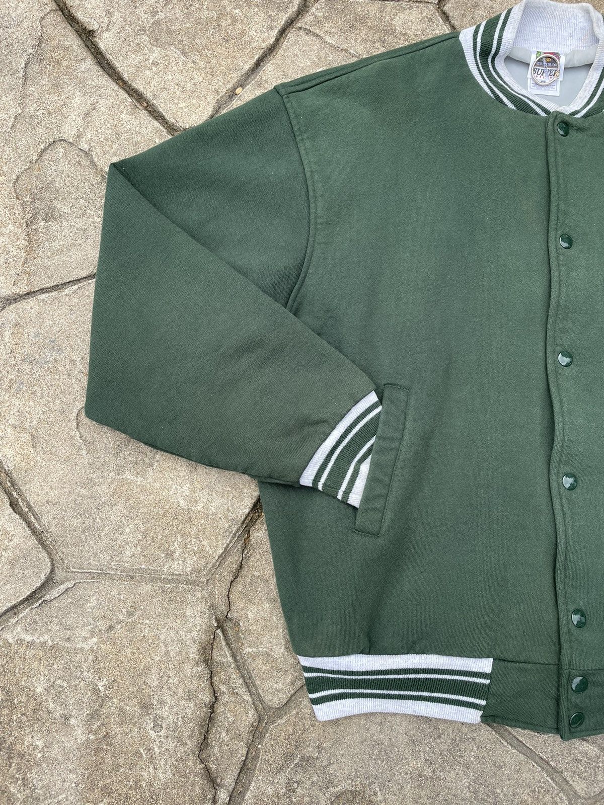 Fruit Of The Loom Vintage 90s Forrest Green Fruit of the Loom Bomber Jacket Size US XL / EU 56 / 4 - 2 Thumbnail