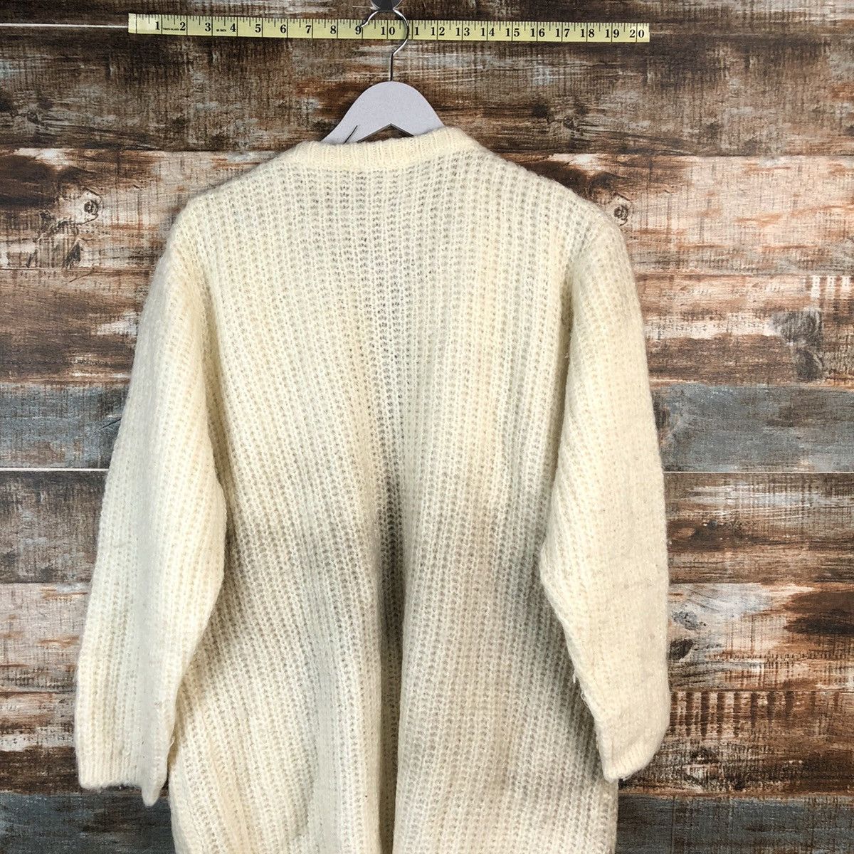 Homespun Knitwear × Japanese Brand PX White vintage Cardigan Knitwear #A2213 Size L / US 10 / IT 46 - 16 Thumbnail