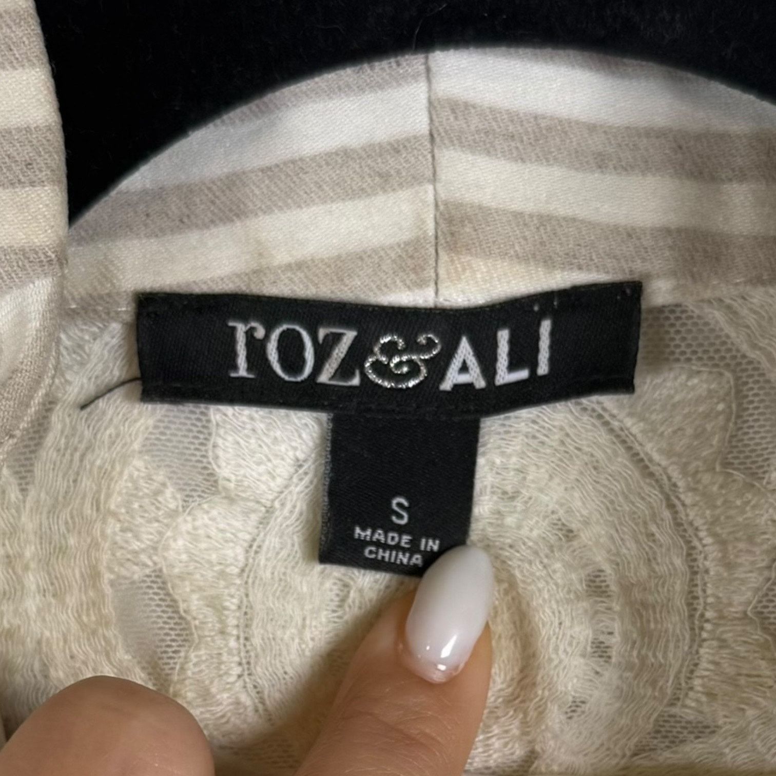 Other Roz & Ali Women's SZ S Striped Blazer w/ Lace Accents Cutesy Size S / US 4 / IT 40 - 3 Thumbnail