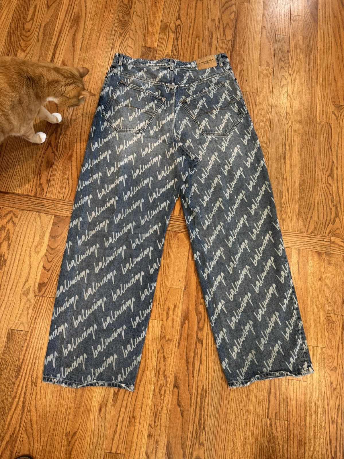 Balenciaga Balenciaga Script Denim Jeans “Blue” Size US 33 - 2 Thumbnail