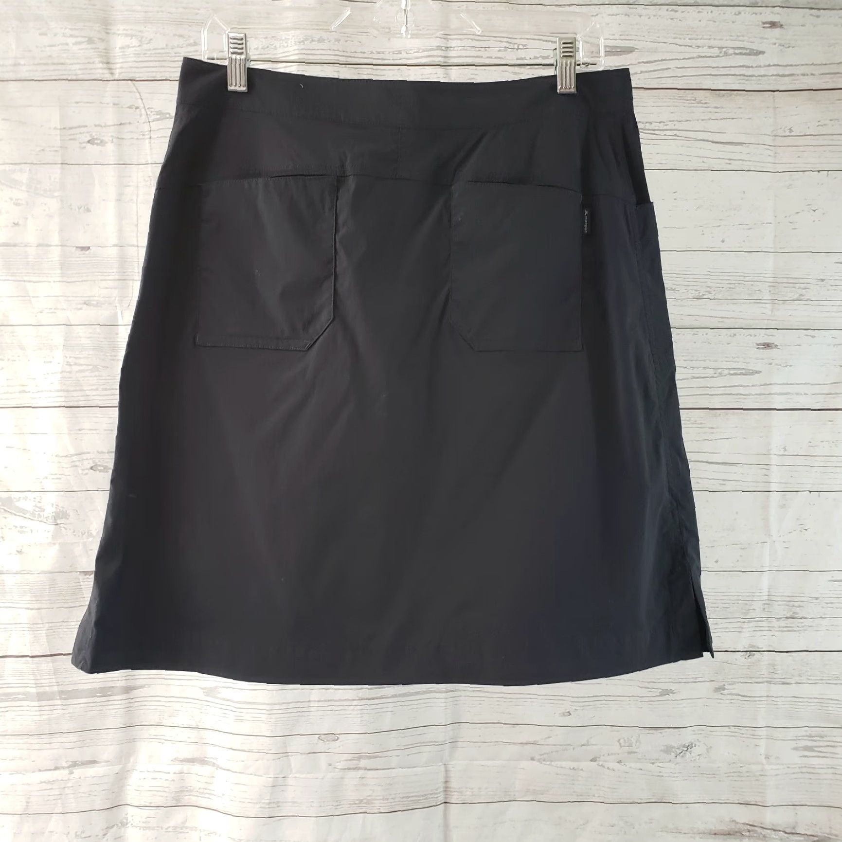 Vintage Macpac Women Skirt 10 Solid Black Pockets Nylon Blend Short A-Line Zip Spring Summer Womens Size 32" / US 10 / IT 46 - 2 Thumbnail