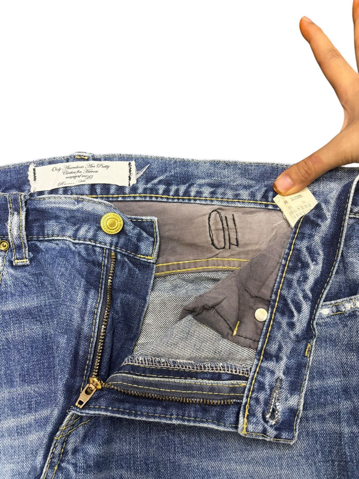 Edwin Vintage Japanese Rna Buckle Back Distressed Jeans Size 31" - 5 Thumbnail