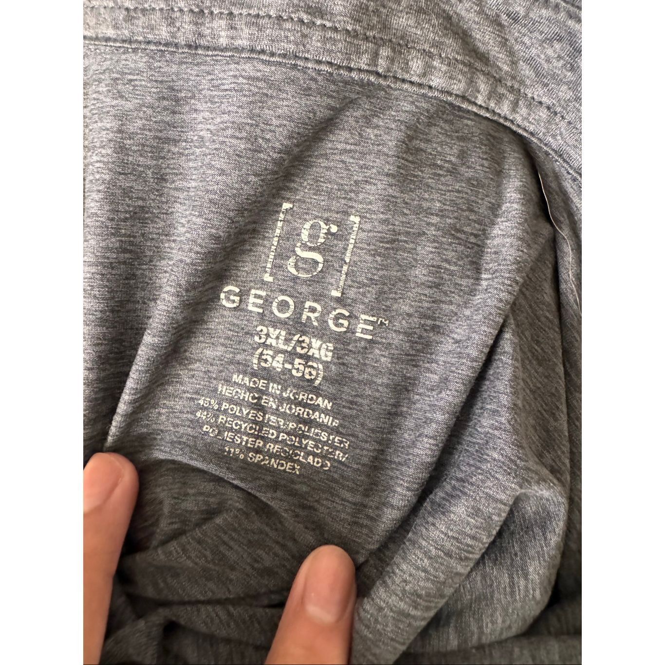George George Men’s 3XL Gray Stretch Polo Shirt Short Sleeve Casual Top Size US XXL / EU 58 / 5 - 2 Thumbnail