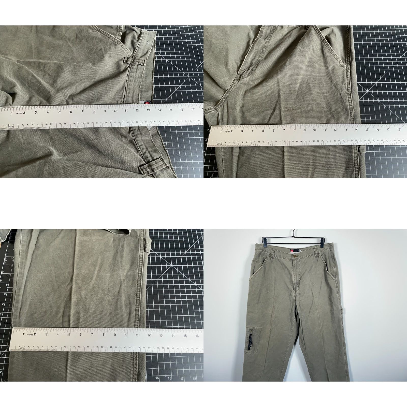 Vintage VINTAGE Utility Pants Baggy Fit Carpenter Olive Green 36 x 31 Mens 38/32 Tag Regular 100% Cotton Straight Front Pockets Workwear Cyber? Size US 36 / EU 52 - 8 Thumbnail