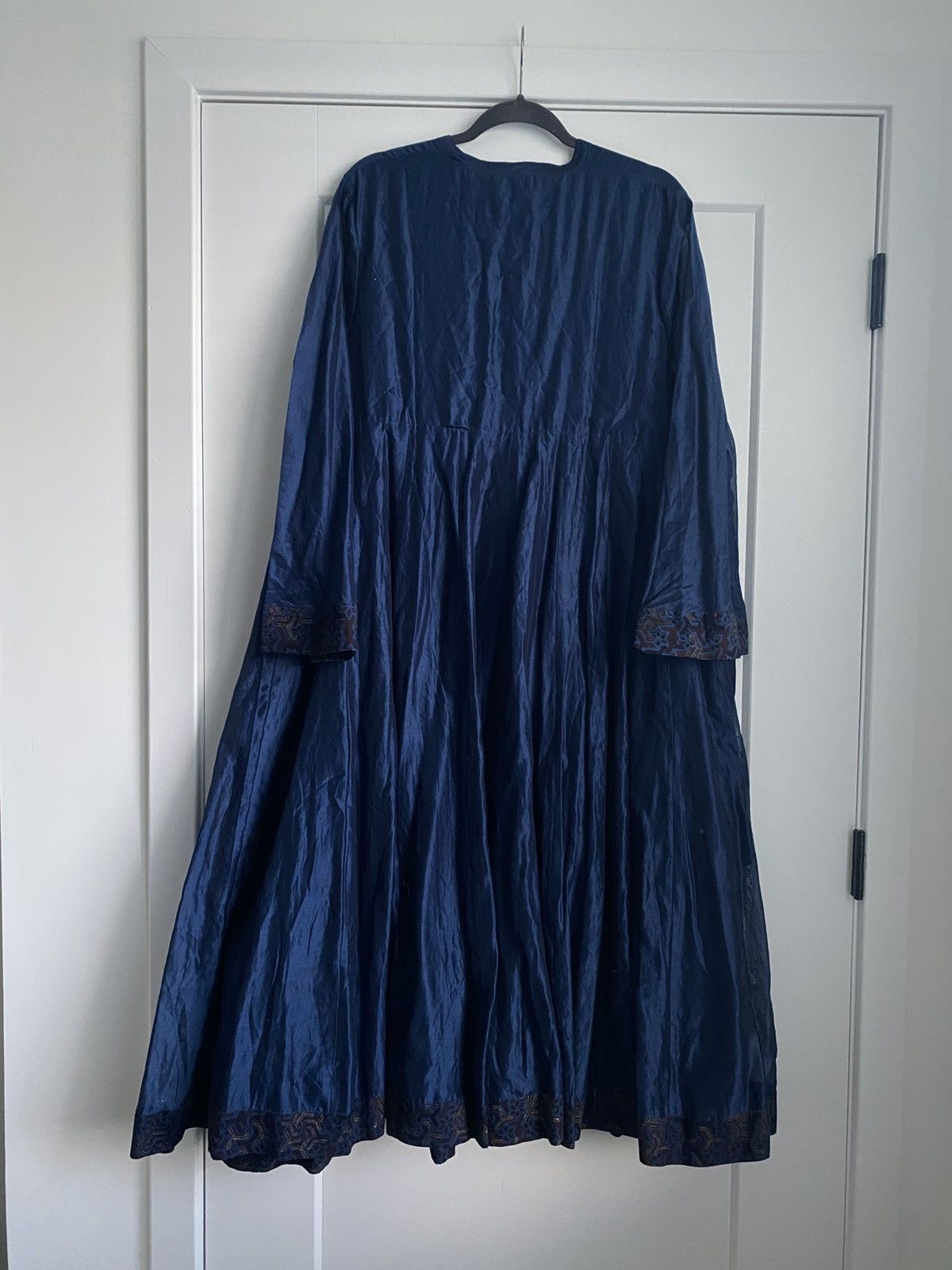 Other Fabindia XL Maxi Cotton Silk Button Front printedBlue Dress Size XL / US 12-14 / IT 48-50 - 4 Thumbnail