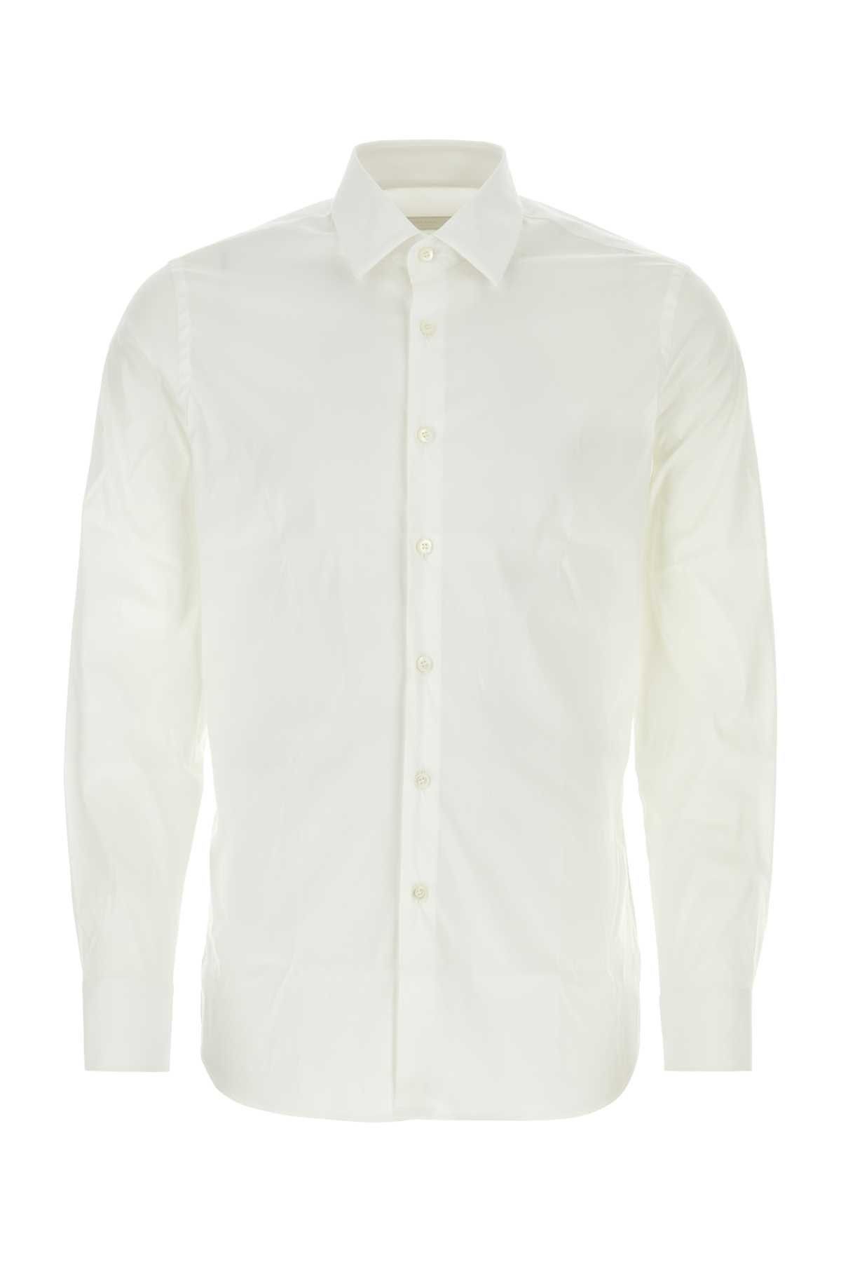 Prada White Stretch Poplin Shirt Size US S / EU 44-46 / 1 - 1 Thumbnail