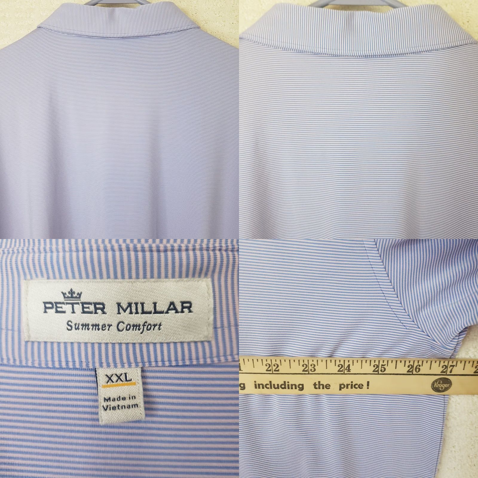 Peter Millar Peter Millar Summer Comfort Polo Shirt XXL Blue Striped Short Sleeve Logo Embroidered Golf Men Classic Outdoor Sports Shirt Size US XXL / EU 58 / 5 - 8 Thumbnail