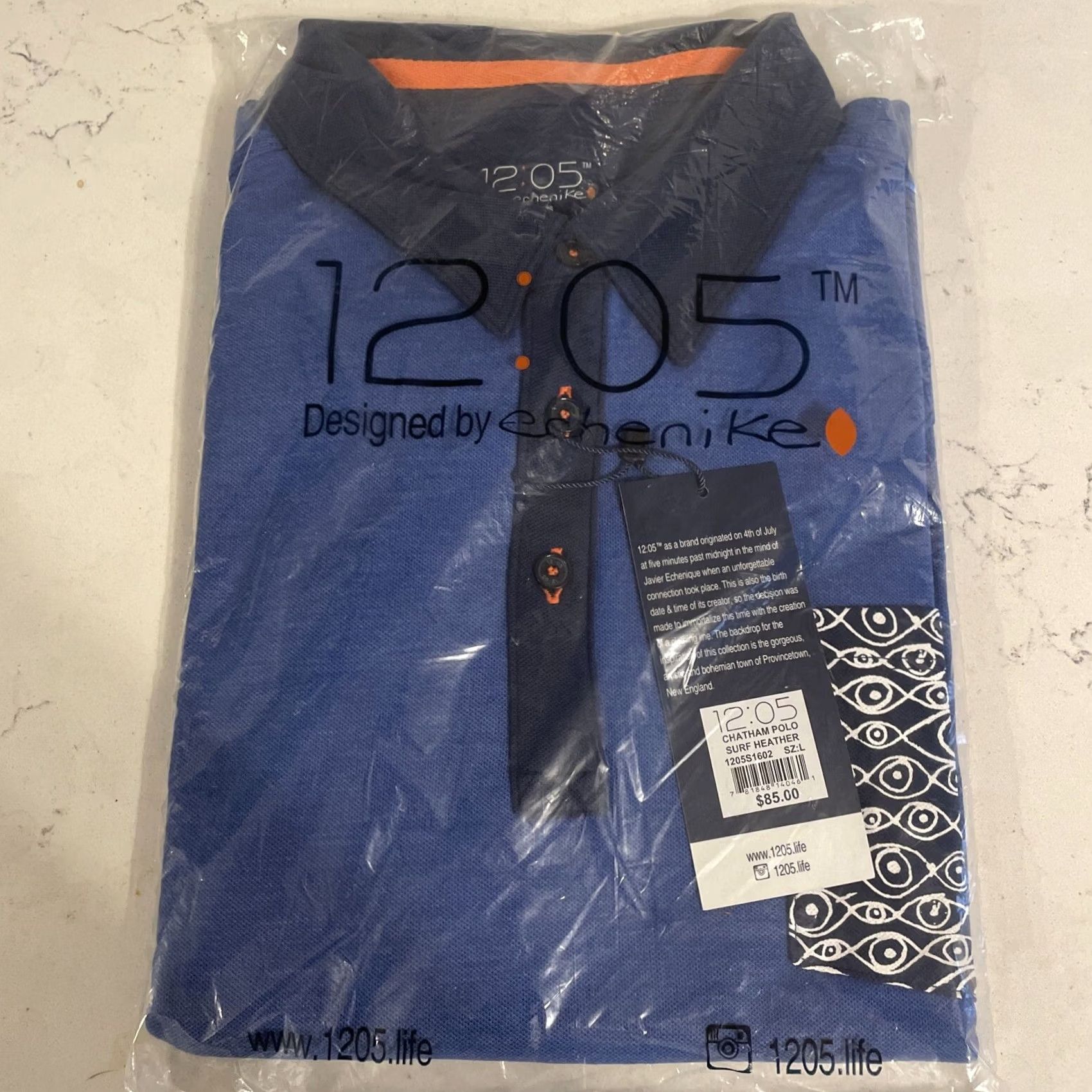 Vintage Nike Polo Shirt Men Large Grey Blue Eye Pocket NWT 12:05 PTOWN Surf Heather Collared Navy/Blue 95% cotton 5% Spandex Regular Fit Size US L / EU 52-54 / 3 - 2 Thumbnail