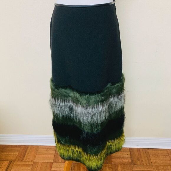 Clover Canyon Clover Canyon Women's Midi Skirt Faux Fur A Line Multicolor Size 28" / US 6 / IT 42 - 2 Thumbnail