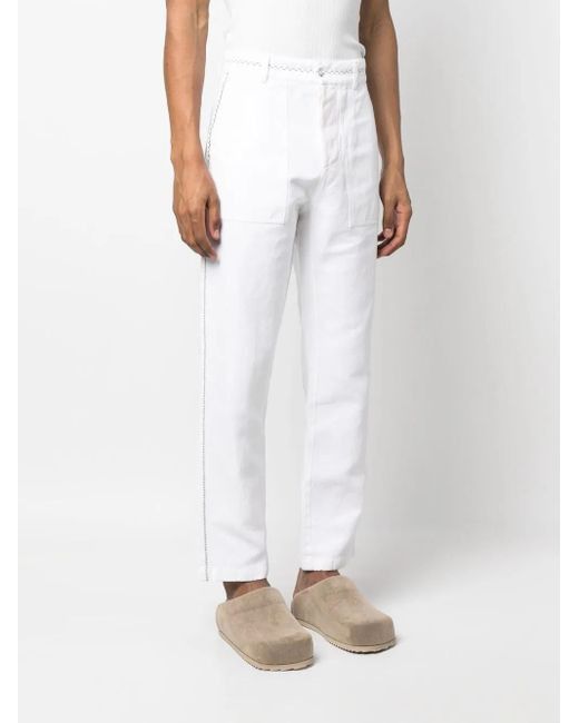 Nick Fouquet White Embroidered Straight-Leg Pants Size US 36 / EU 52 - 1 Thumbnail