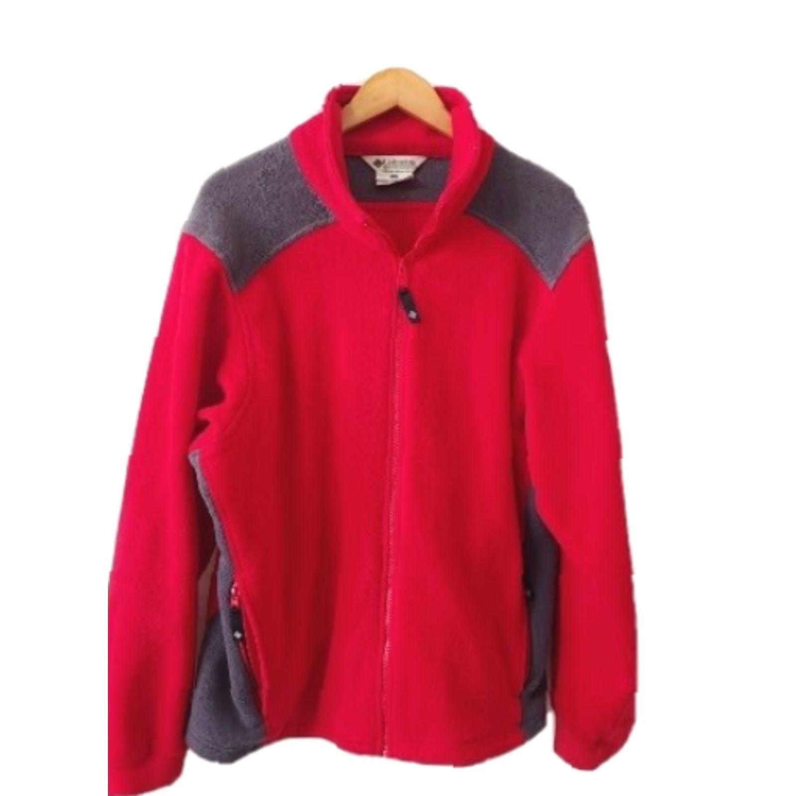 Vintage Columbia Jacket Womens L Red Fleece Zipup Pockets Mock Neck Outdoor Fall Winter Logo Zipper Basic Jacket Mens Womens Balls? Size L / US 10 / IT 46 - 2 Thumbnail
