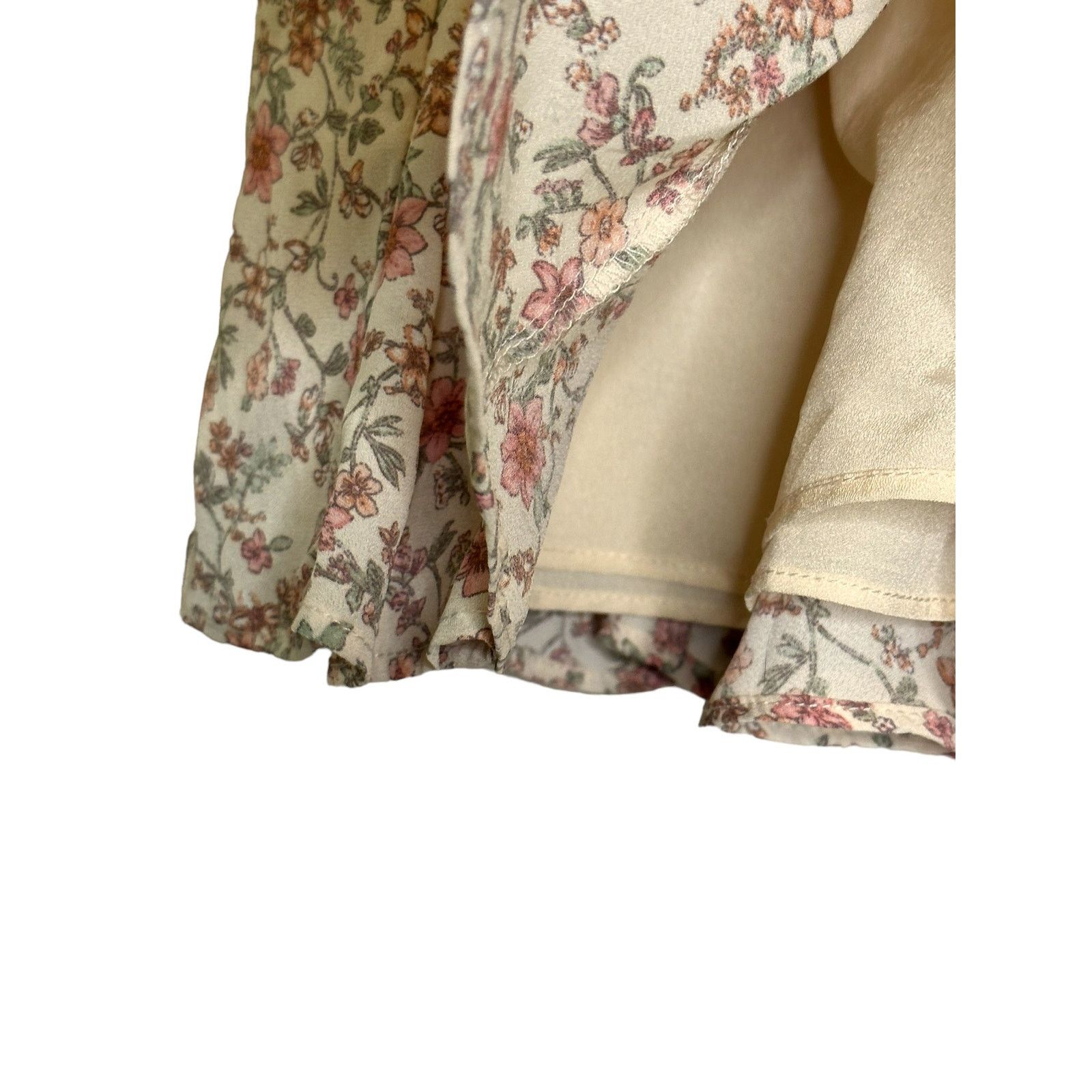 Anthropologie Paper Crane cream floral culottes pull on shorts size M Size 30" / US 8 / IT 44 - 5 Thumbnail