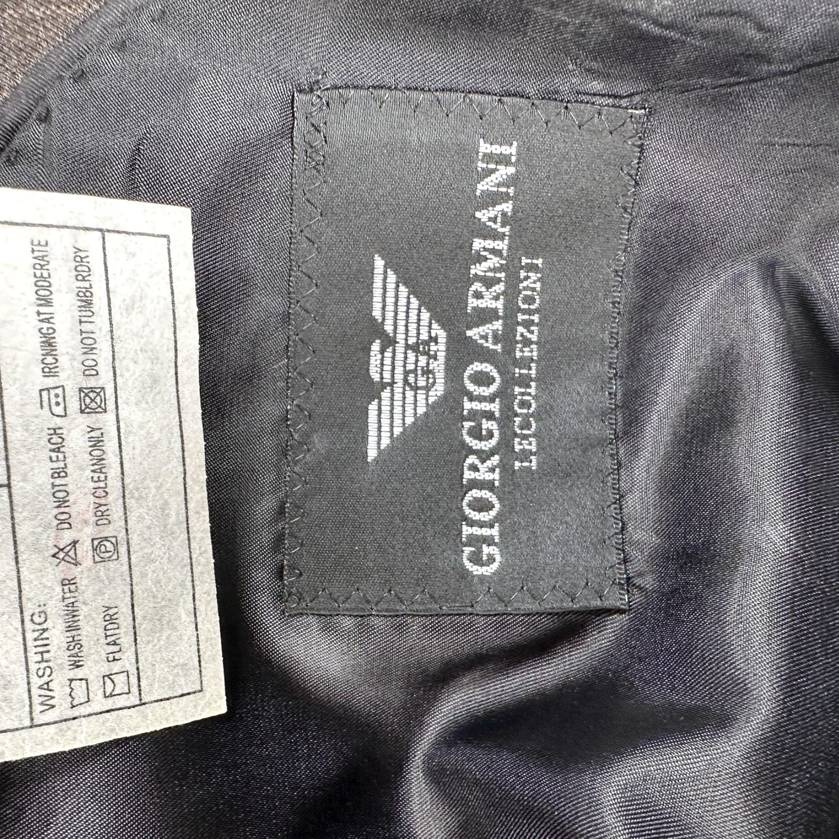 Giorgio Armani Giorgio Armani Blazer Sport Coat Men 52 Brown Pinstripe Two-Button Notch Lapel Wool Polyester Regular Suit Jacket Business Formal Wedding Size 52R - 6 Thumbnail