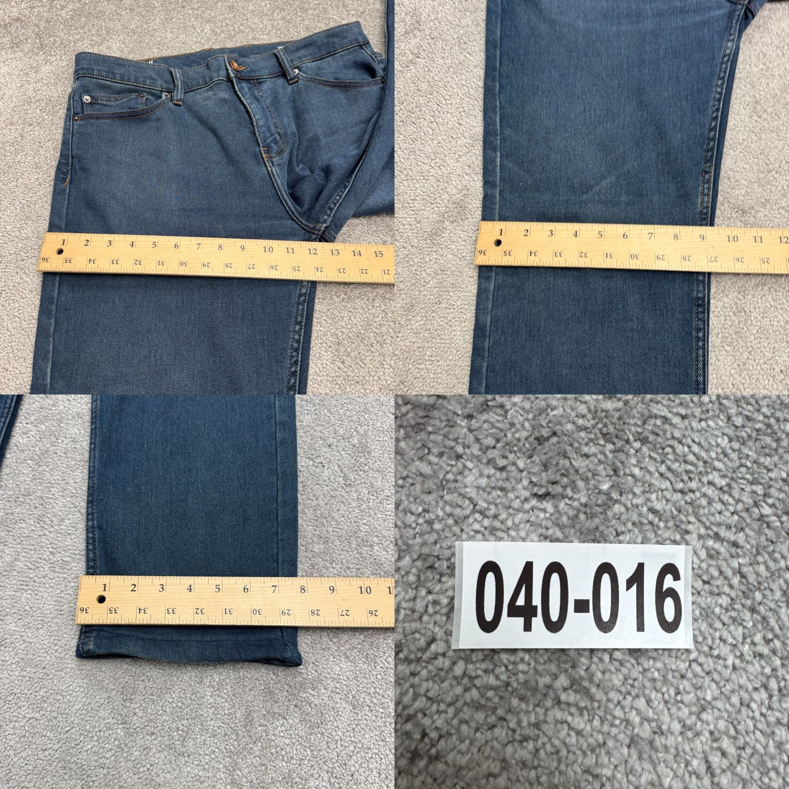 Denime Mugsy Woodys Denim Jeans Men 36x32 Dark Wash Straight Flex Stretch Lined Size US 36 / EU 52 - 10 Thumbnail