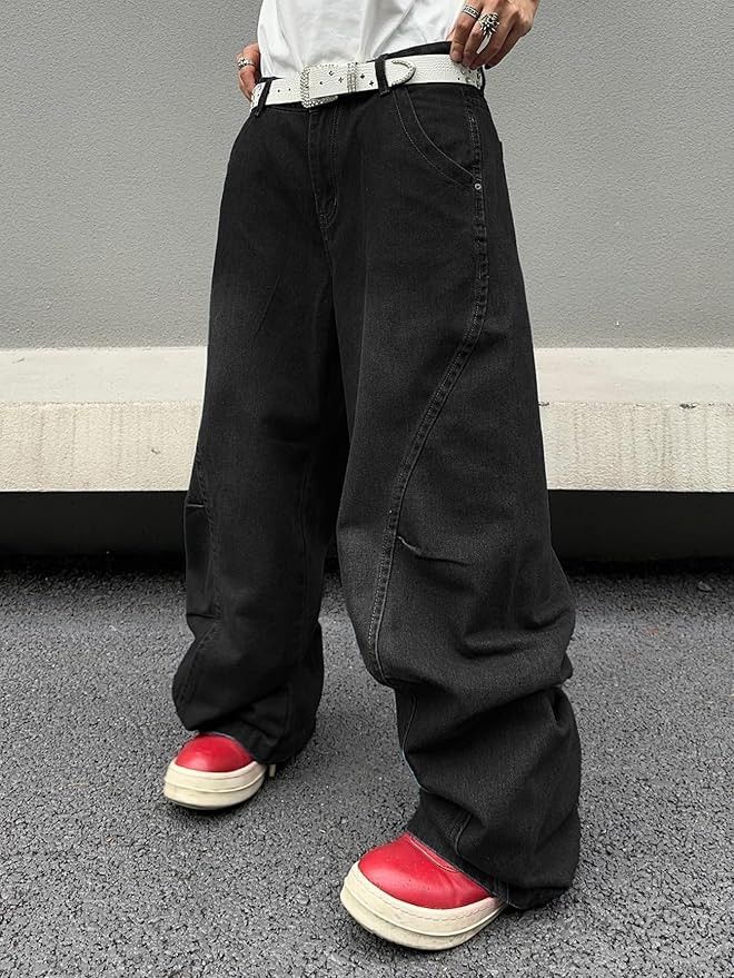 (quality) Japanese opium baggy stacked denim