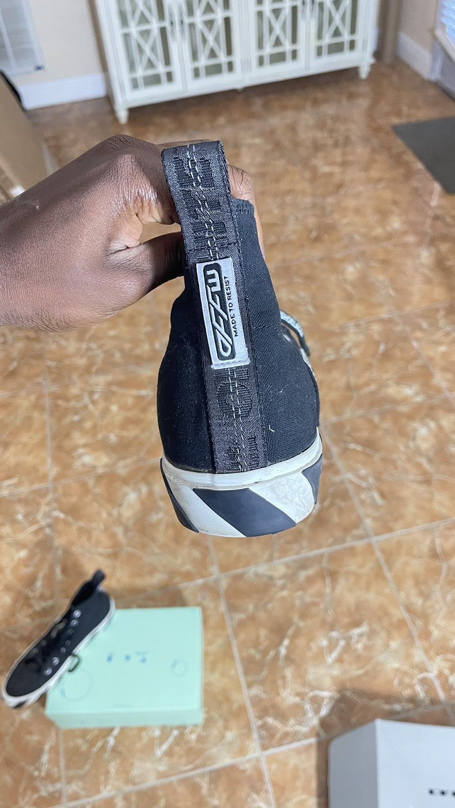 Off-White OFF-WHITE vulc mid canvas black and white Size US 13 / EU 46 - 4 Thumbnail