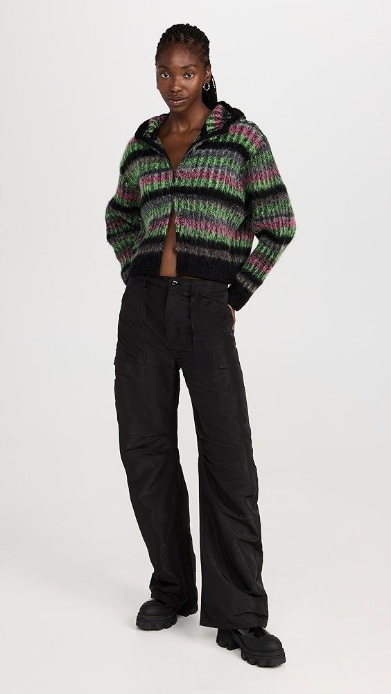 Other o1mle0424 Brushed Striped Hoodie in Multicolor Size XS / US 0-2 / IT 36-38 - 4 Thumbnail