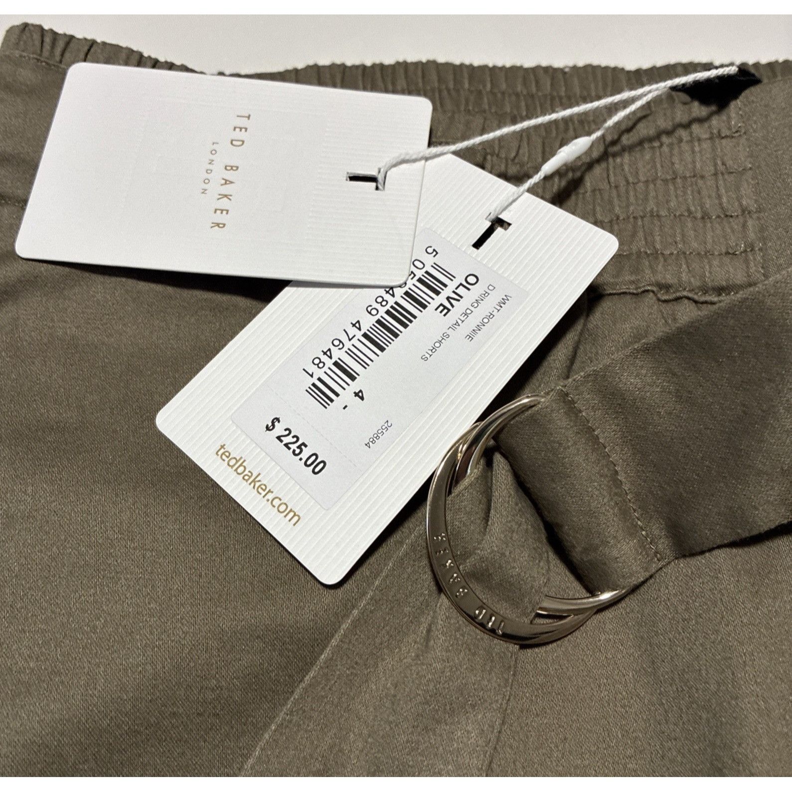 Ted Baker NWT Ted Baker RONNIIE Olive D-Ring Detail High-Waisted Short Size 27" / US 4 / IT 40 - 4 Thumbnail