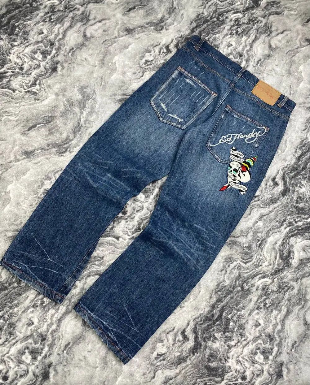 Ed Hardy Vintage Ed Hardy by Christian Audigier Denim Jeans Big Logo Size US 34 / EU 50 - 8 Thumbnail