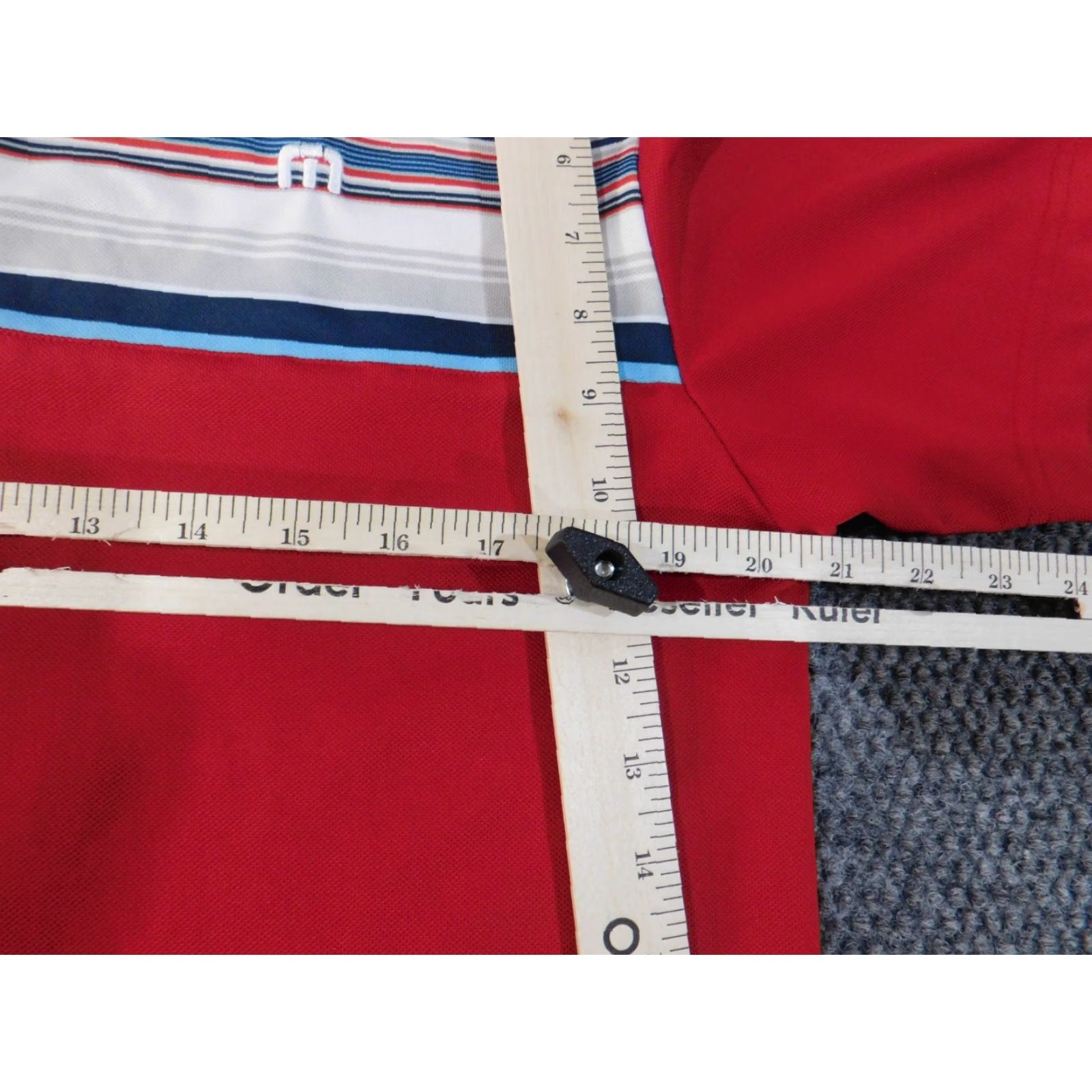 TravisMathew Travis Mathew Polo Mens Medium Red Stretch Geometric Golf Classic Shirt Size US M / EU 48-50 / 2 - 6 Thumbnail