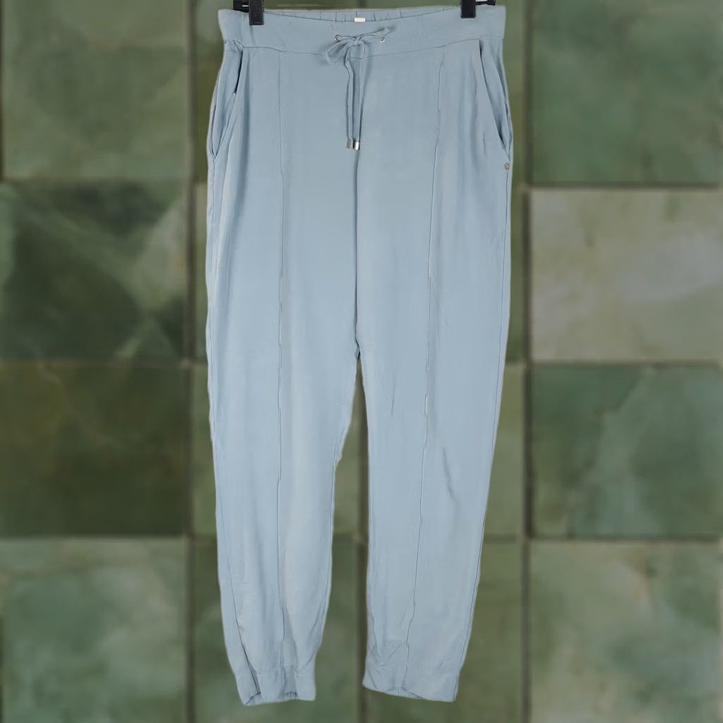 Hanro Hanro Womens S Blue Viscose Drawstring Elastic Cuff Jogger Pockets Lounge Pants Size 28" / US 6 / IT 42 - 1 Thumbnail