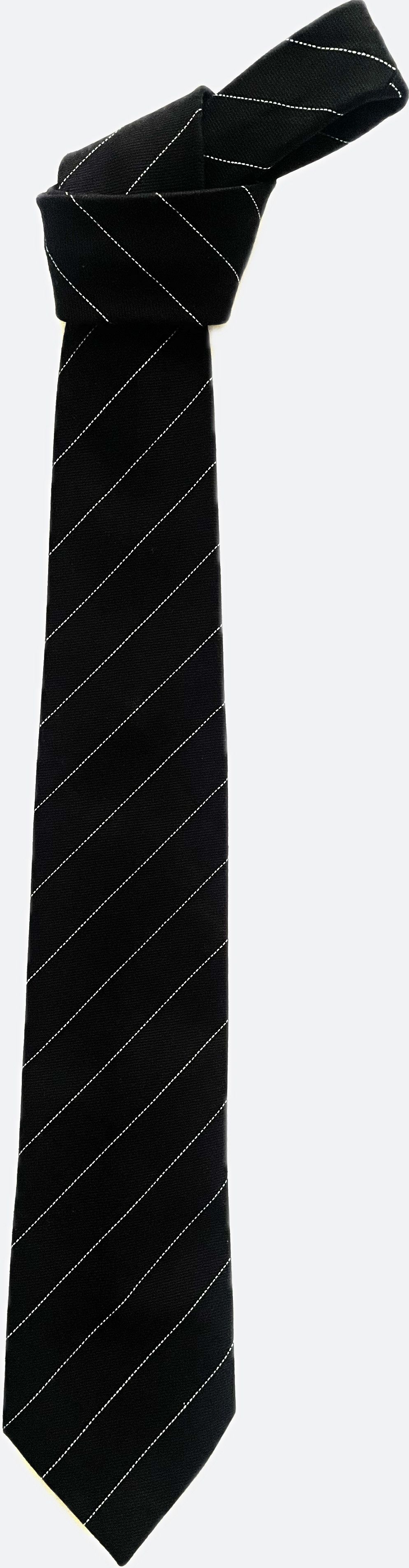 Other Handmade 7-Fold Tie – Black & White Cotton Pinstripes (3") Size ONE SIZE - 3 Thumbnail