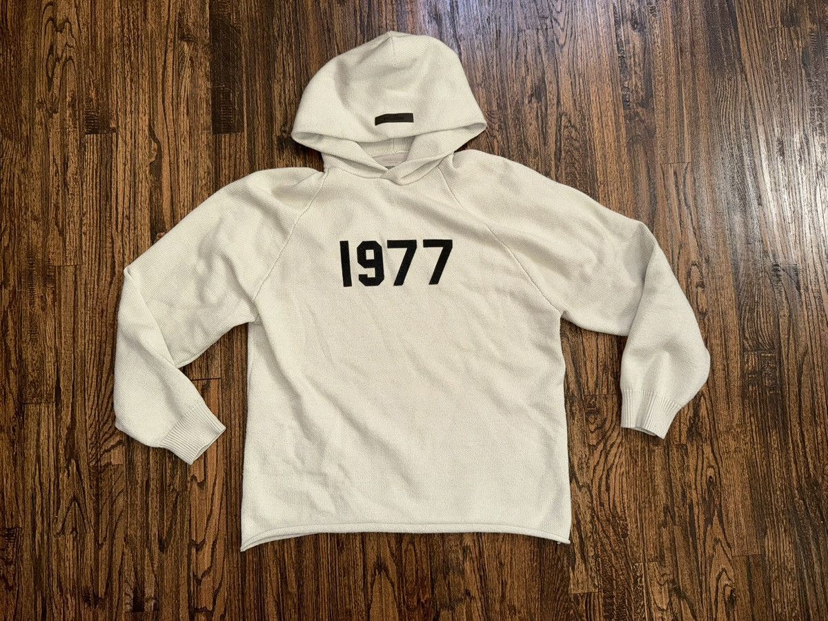 Fear of God Fear of God Essentials 1977 Knit Raw Sweater Hoodie Beige Size US S / EU 44-46 / 1 - 1 Thumbnail