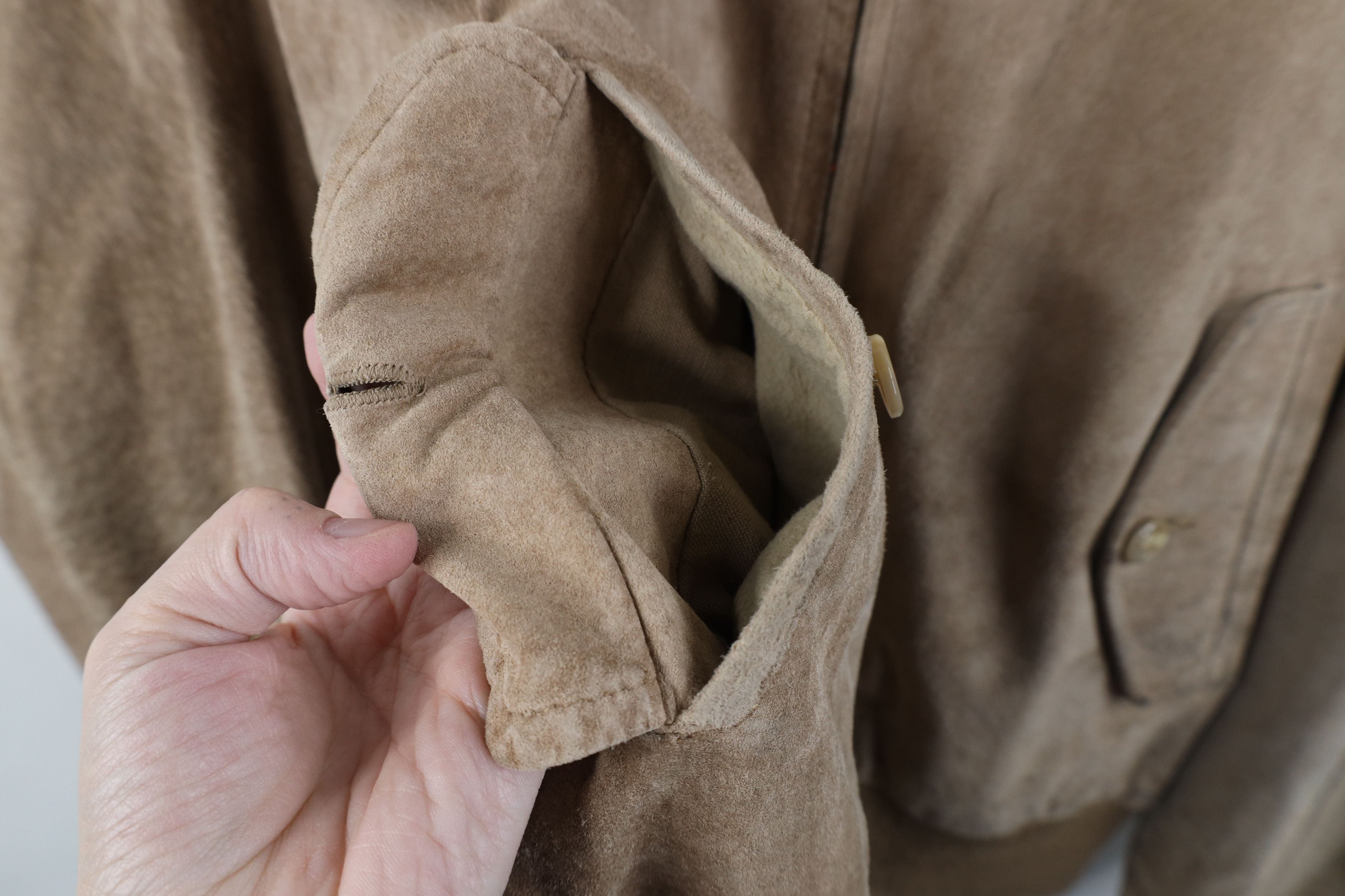 Vintage Vintage 90s Streetwear Leather Knit Bomber Jacket Beige Size US XL / EU 56 / 4 - 7 Thumbnail