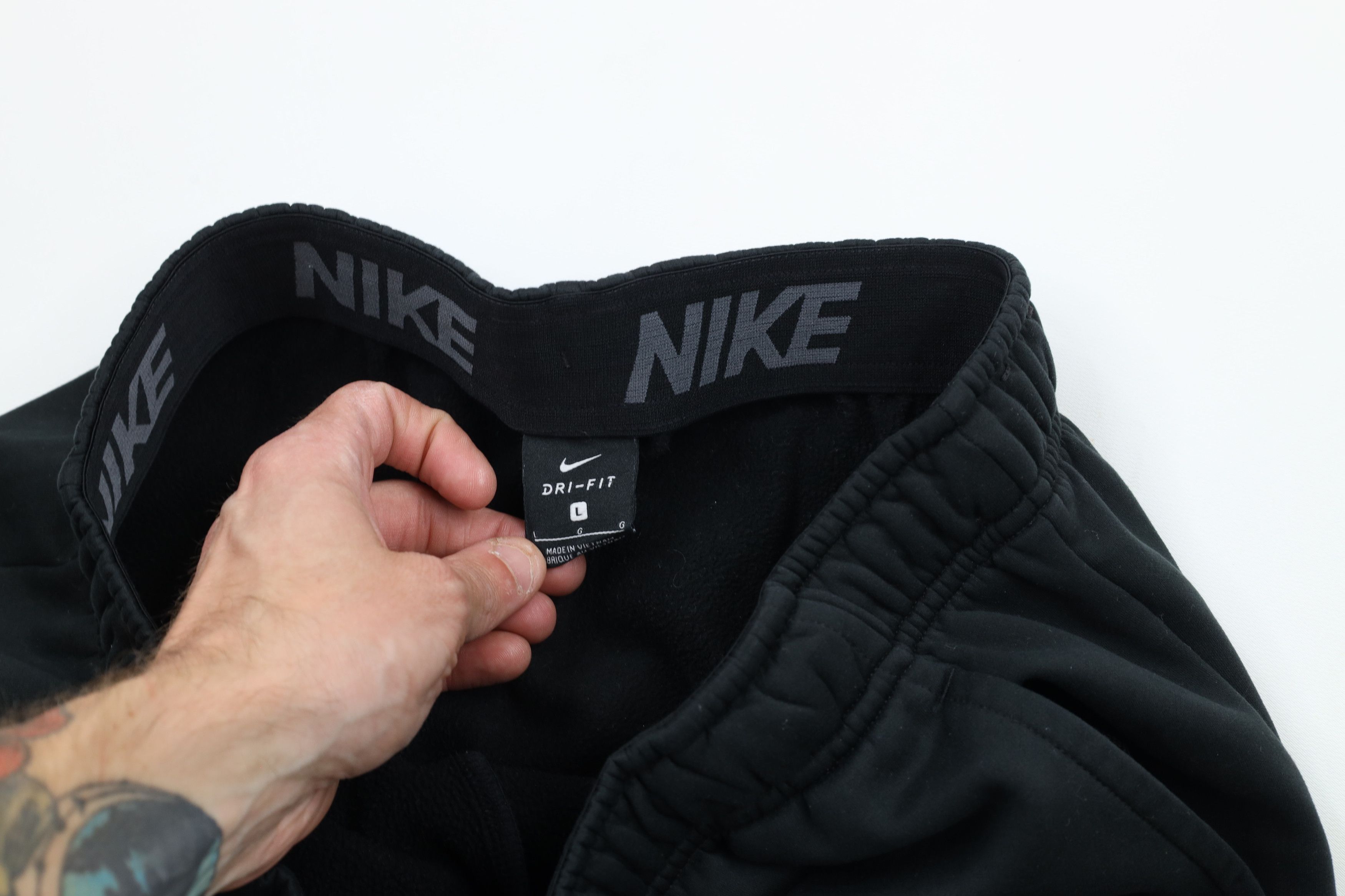Nike × Vintage Vintage Nike Mini Swoosh Cuffed Sweatpants Joggers Black Size US 36 / EU 52 - 7 Thumbnail