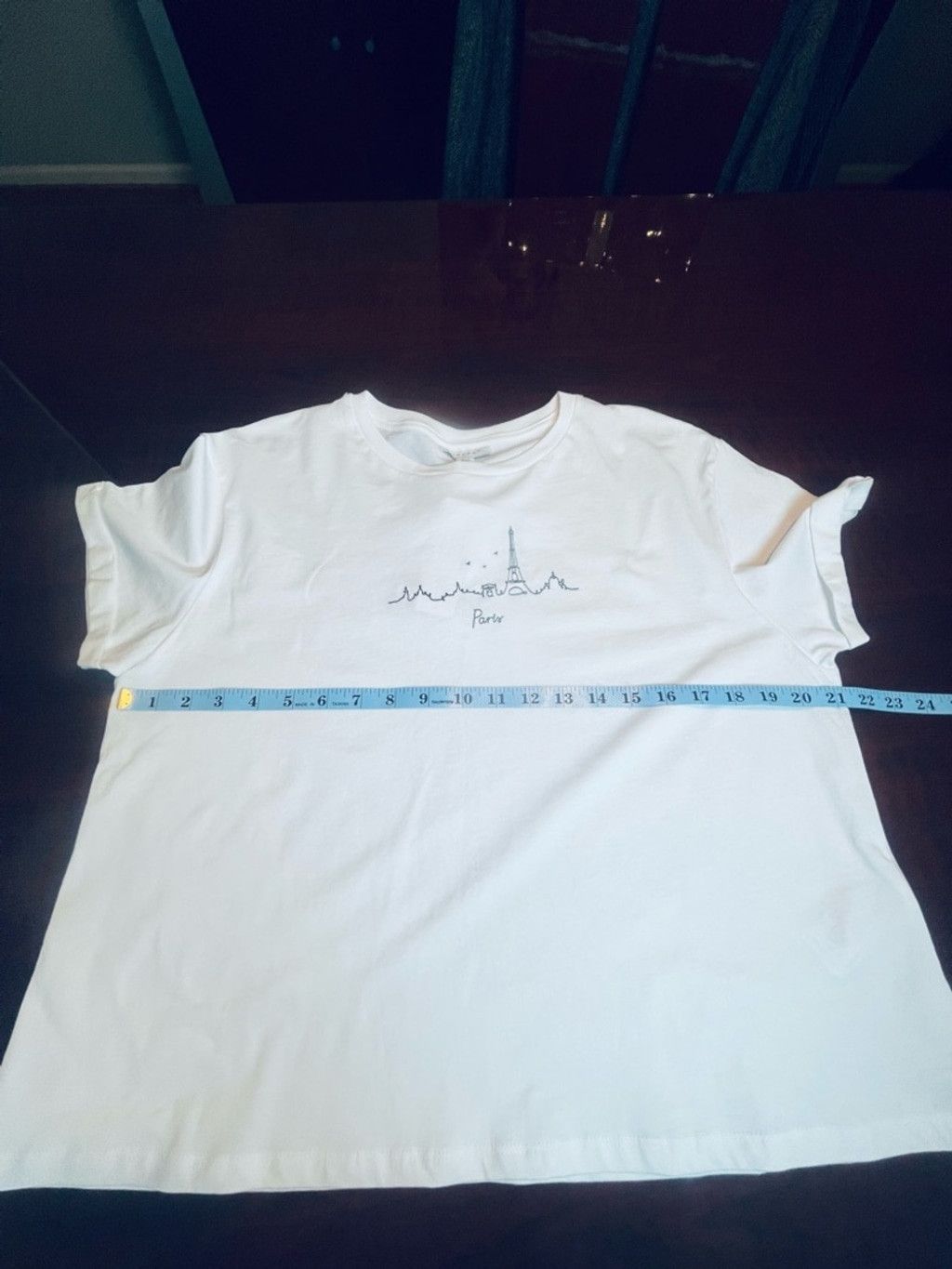Topshop Topshop Paris Embroidery White Cropped Tee Shirt Boxy Fit 12 Size XL / US 12-14 / IT 48-50 - 5 Thumbnail