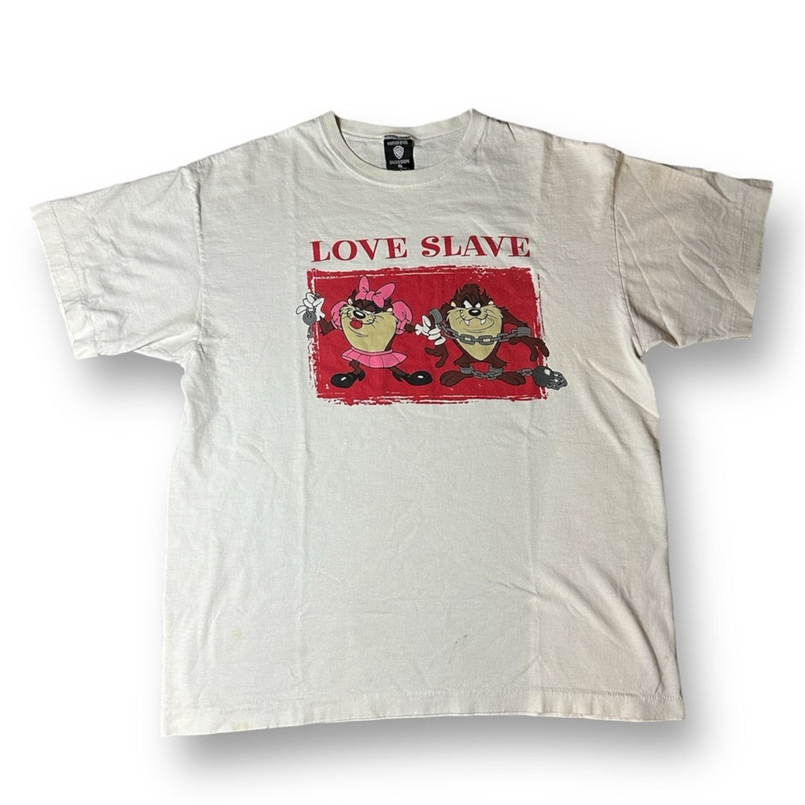 Warner Bros Vintage 90s Tasmanian Devil Love Slave Tee Shirt XL Size US XL / EU 56 / 4 - 2 Thumbnail