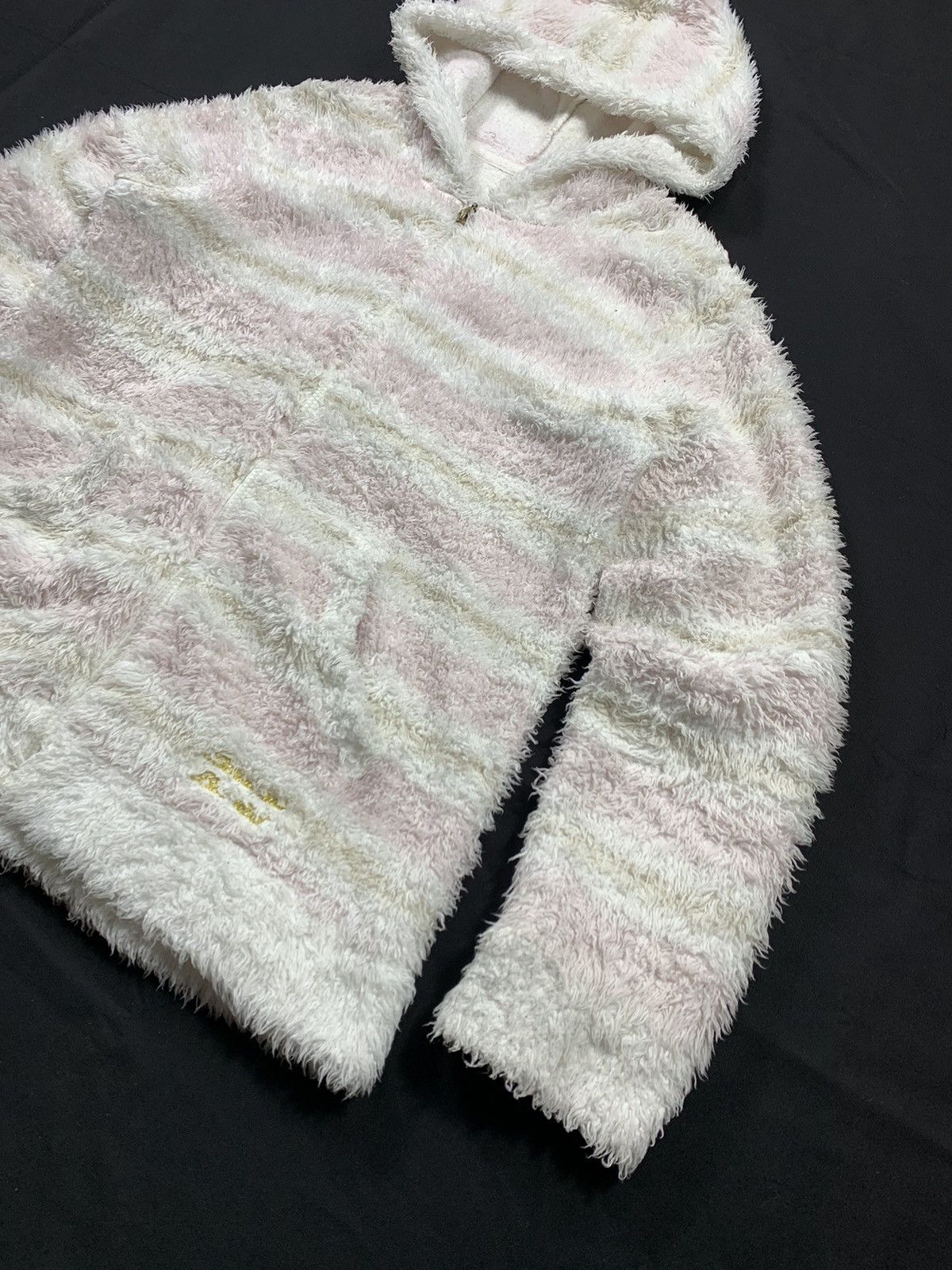 If Six Was Nine × Japanese Brand × Le Grande Bleu (L.G.B.) CRAZY FULL FUR ZIP UP HOODIE STRIPE WINTER STYLED Size US M / EU 48-50 / 2 - 3 Thumbnail