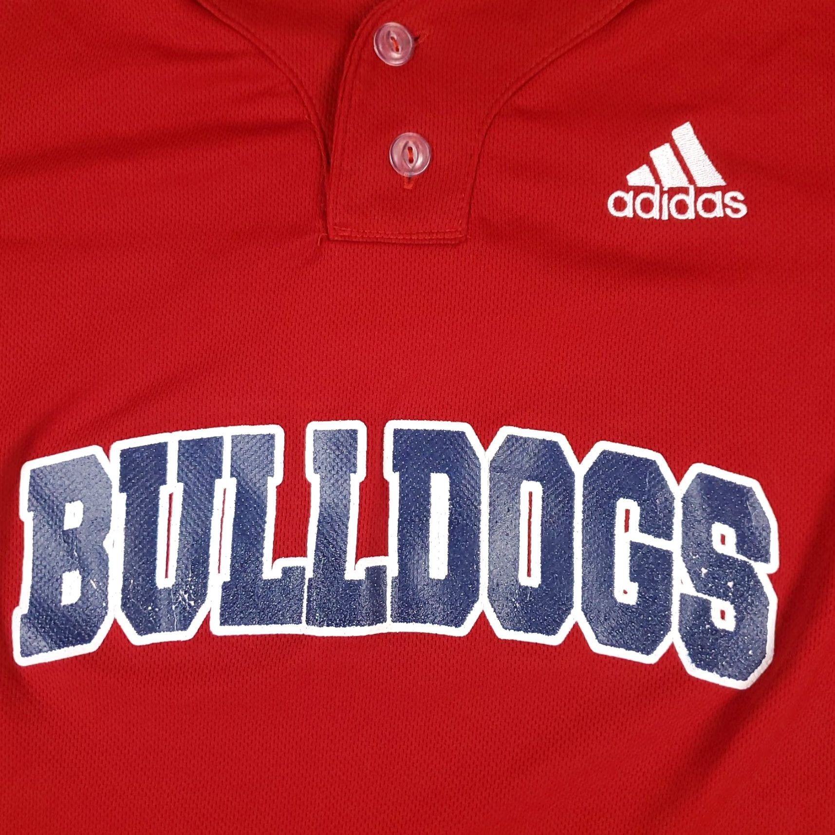 Adidas Adidas Shirt Mens M Red Baseball Button Pullover Short Sleeve Crew Neck Logo T-Shirt Athletic Urban Sports Mens Size US M / EU 48-50 / 2 - 2 Thumbnail