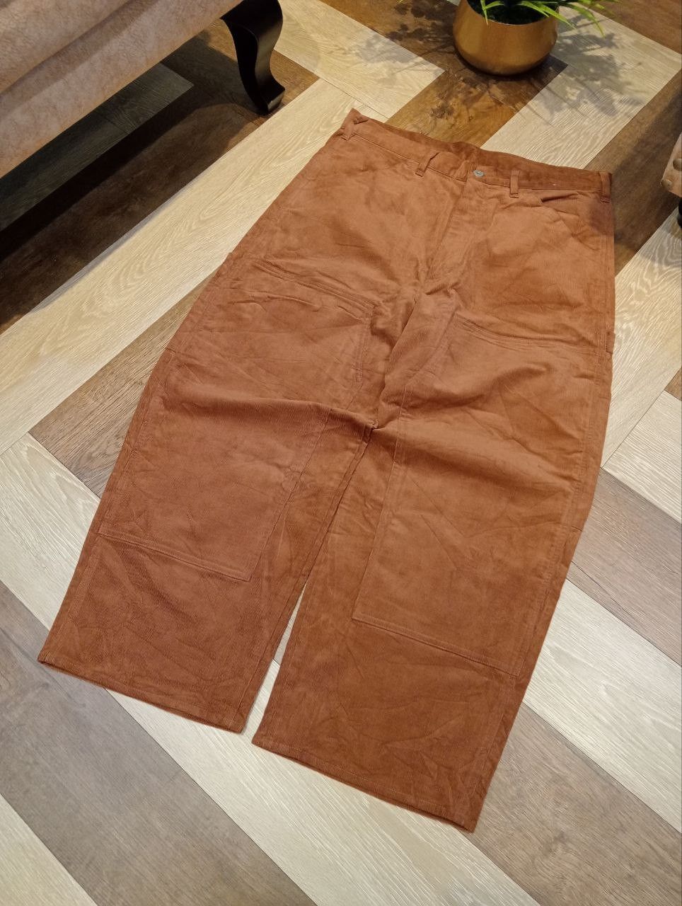 Japanese Brand GU JAPAN DOUBLE KNEE BAGGY CORDUROY PANTS Size US 34 / EU 50 - 2 Thumbnail