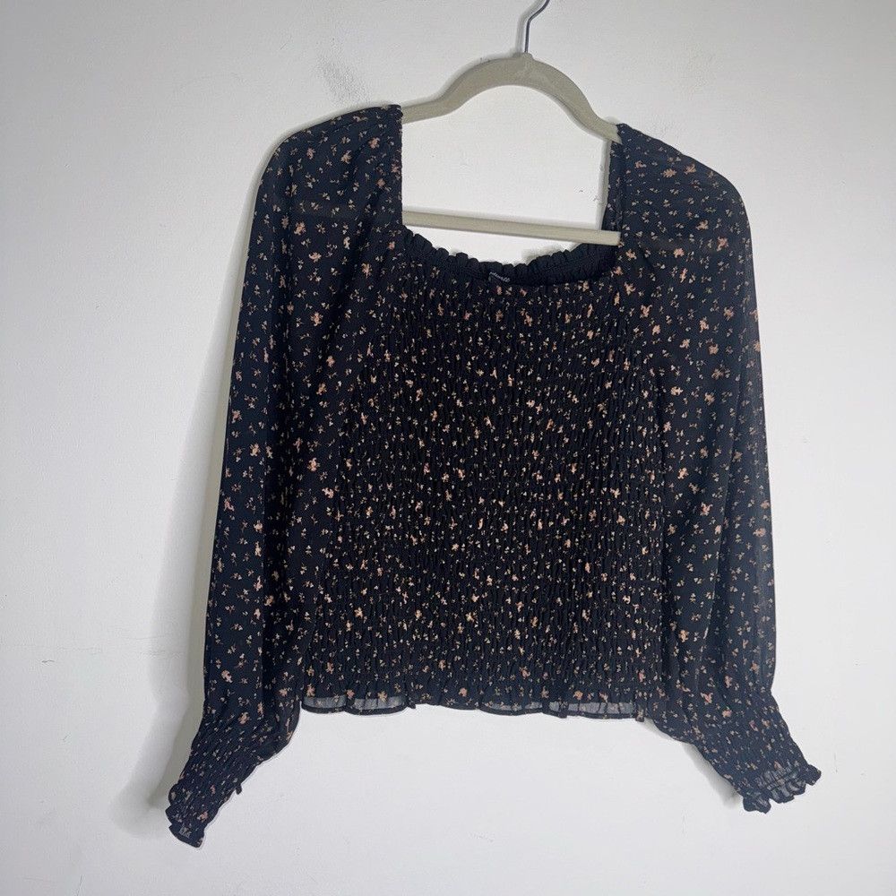 Madewell Madewell Georgette Lucie Bubble-Sleeve Smocked Top in Stem Size M / US 6-8 / IT 42-44 - 8 Thumbnail