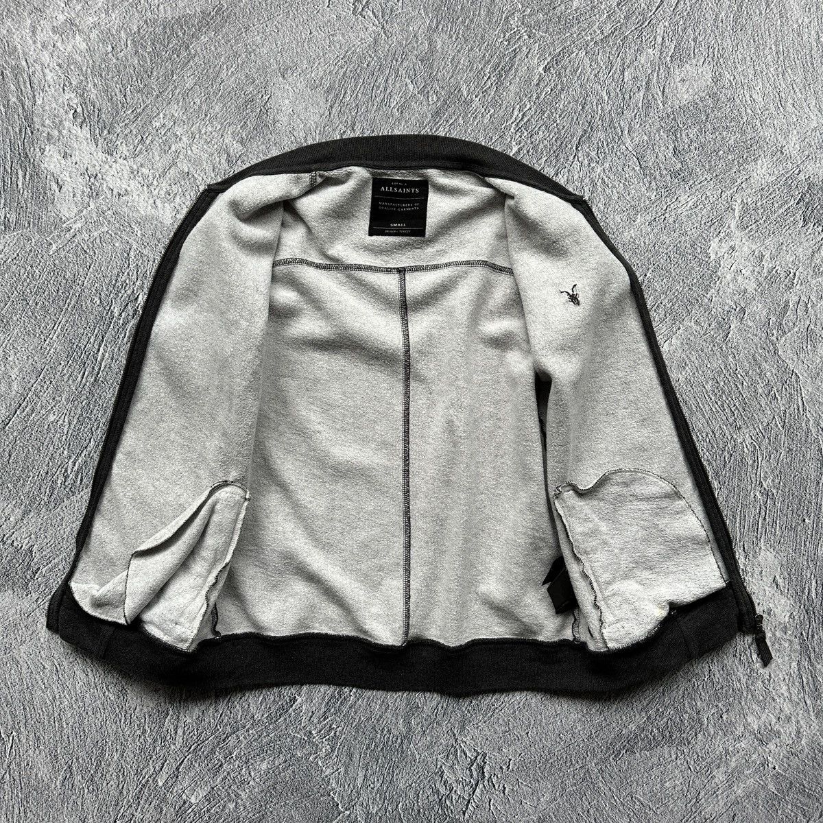 Allsaints Mens Oldsen Bomber Allsaints Full Zip Gray Size: S Size US S / EU 44-46 / 1 - 6 Thumbnail