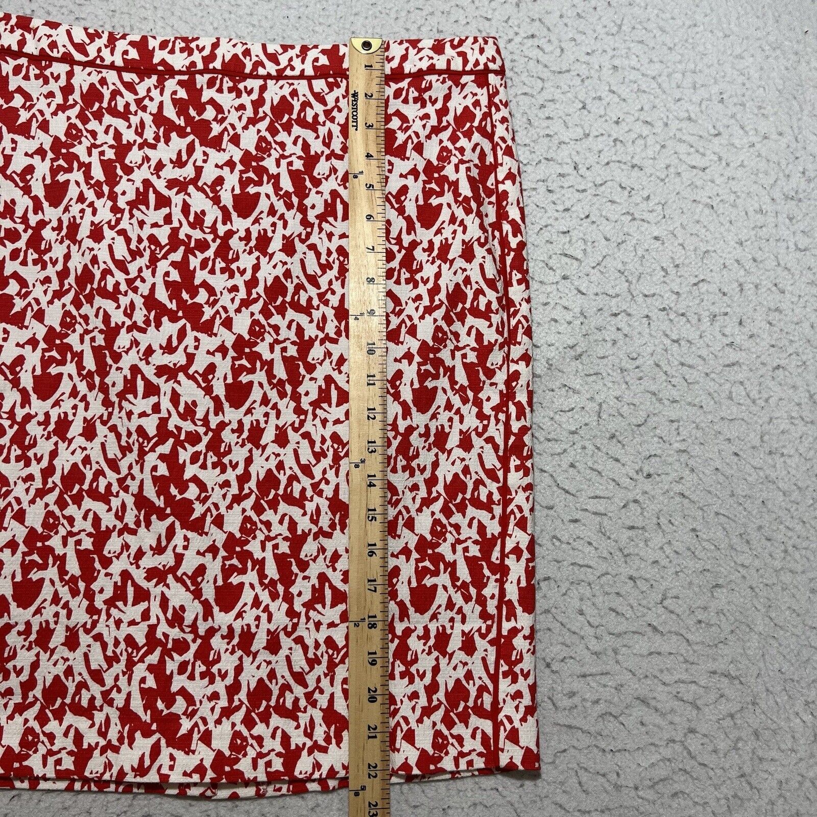 Nordstrom Halogen Pencil Skirt Lined Red Abstract Pattern Career Size 32" / US 10 / IT 46 - 7 Thumbnail