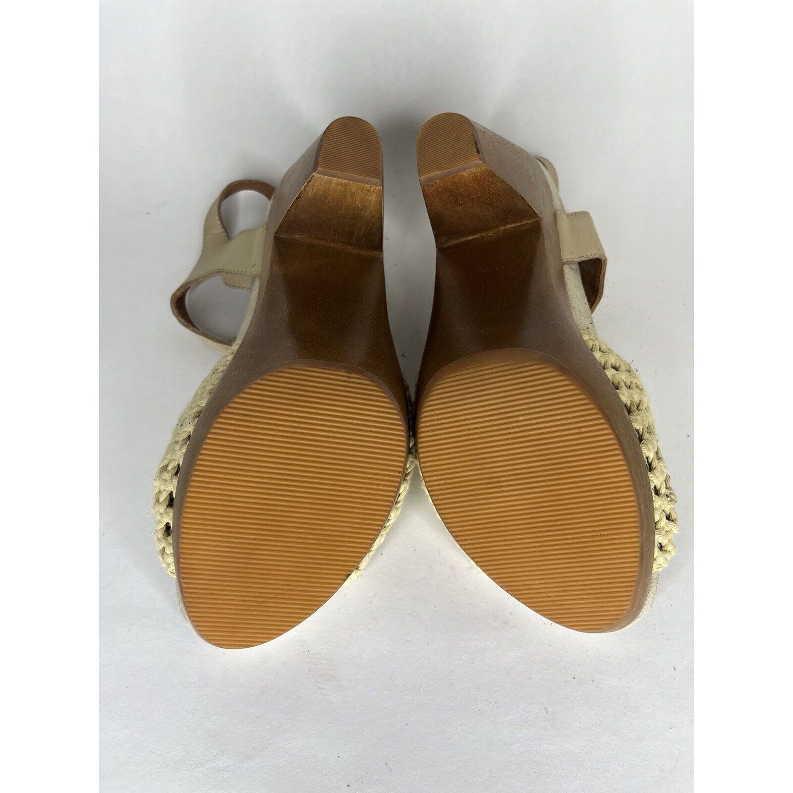 Other Earthies Beige Knit Leather Peep Ankle Strap Heel Sandals Wo Size US 8 / IT 38 - 6 Thumbnail
