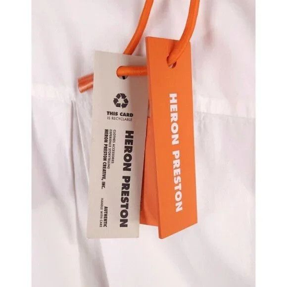 Heron Preston Heron Preston Cotton Twill Poplin Shirt M Mens White Size US M / EU 48-50 / 2 - 12 Thumbnail