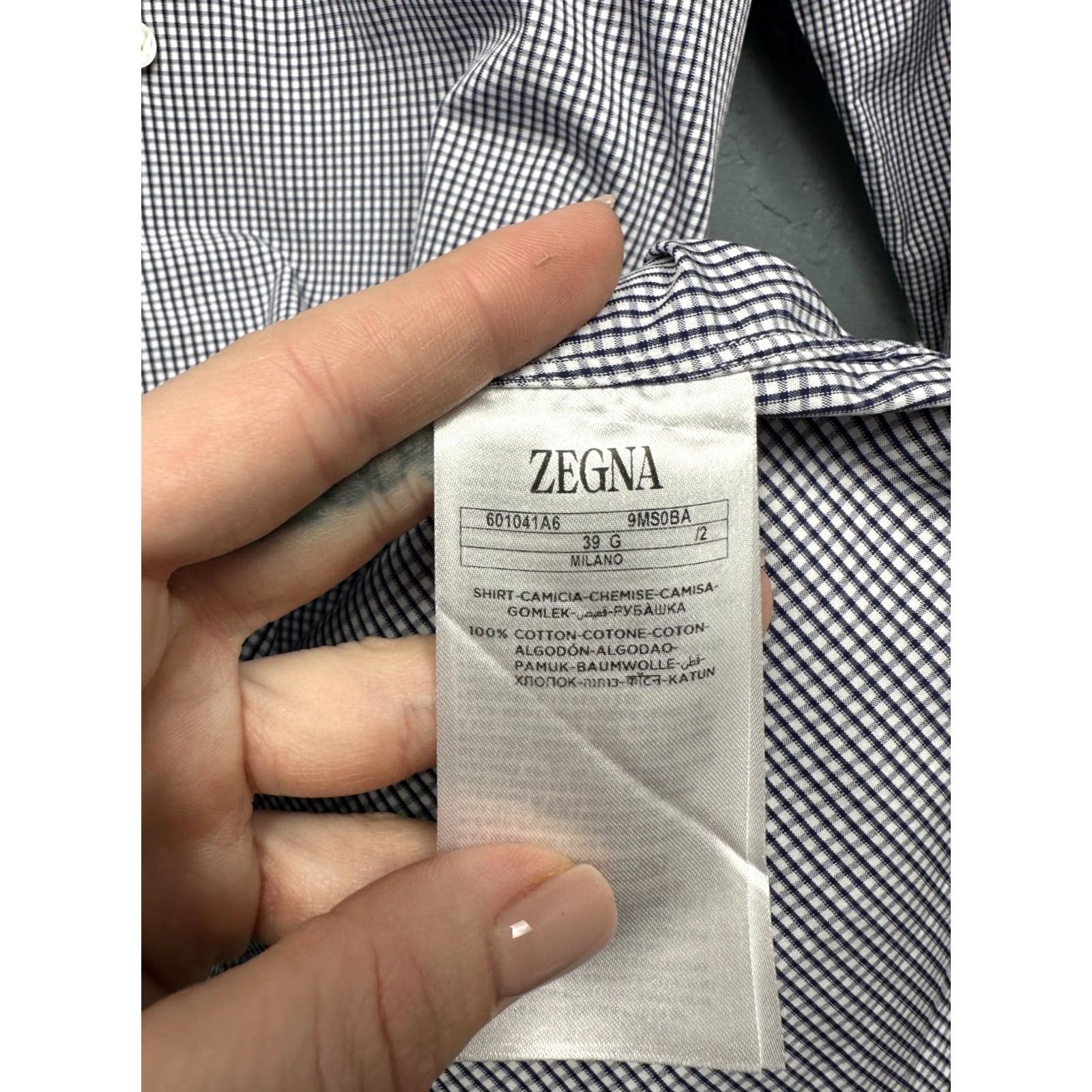 Ermenegildo Zegna Zegna Trofeo Comfort Mens Long Sleeve Shirt M Check Cotton Ermenegildo Zegna Shirt Mens Regular Color Multicolor Size US M / EU 48-50 / 2 - 5 Thumbnail