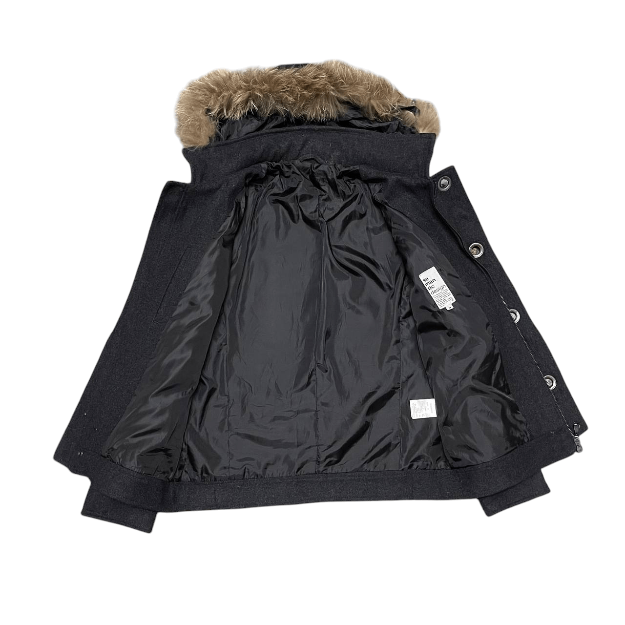 semanticdesign Semantic Design Wool Fur Hooded Jacket Size US M / EU 48-50 / 2 - 8 Thumbnail