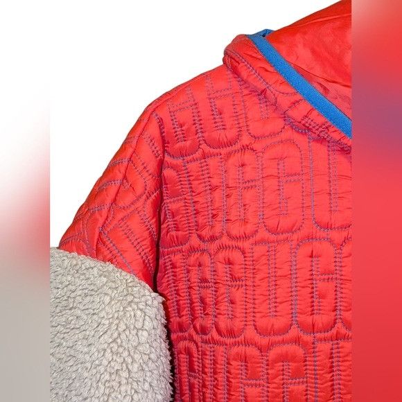 Ugg UGG Iggy Sherpa Half Zip Pullover L Orange Red Colorblock Size US L / EU 52-54 / 3 - 3 Thumbnail